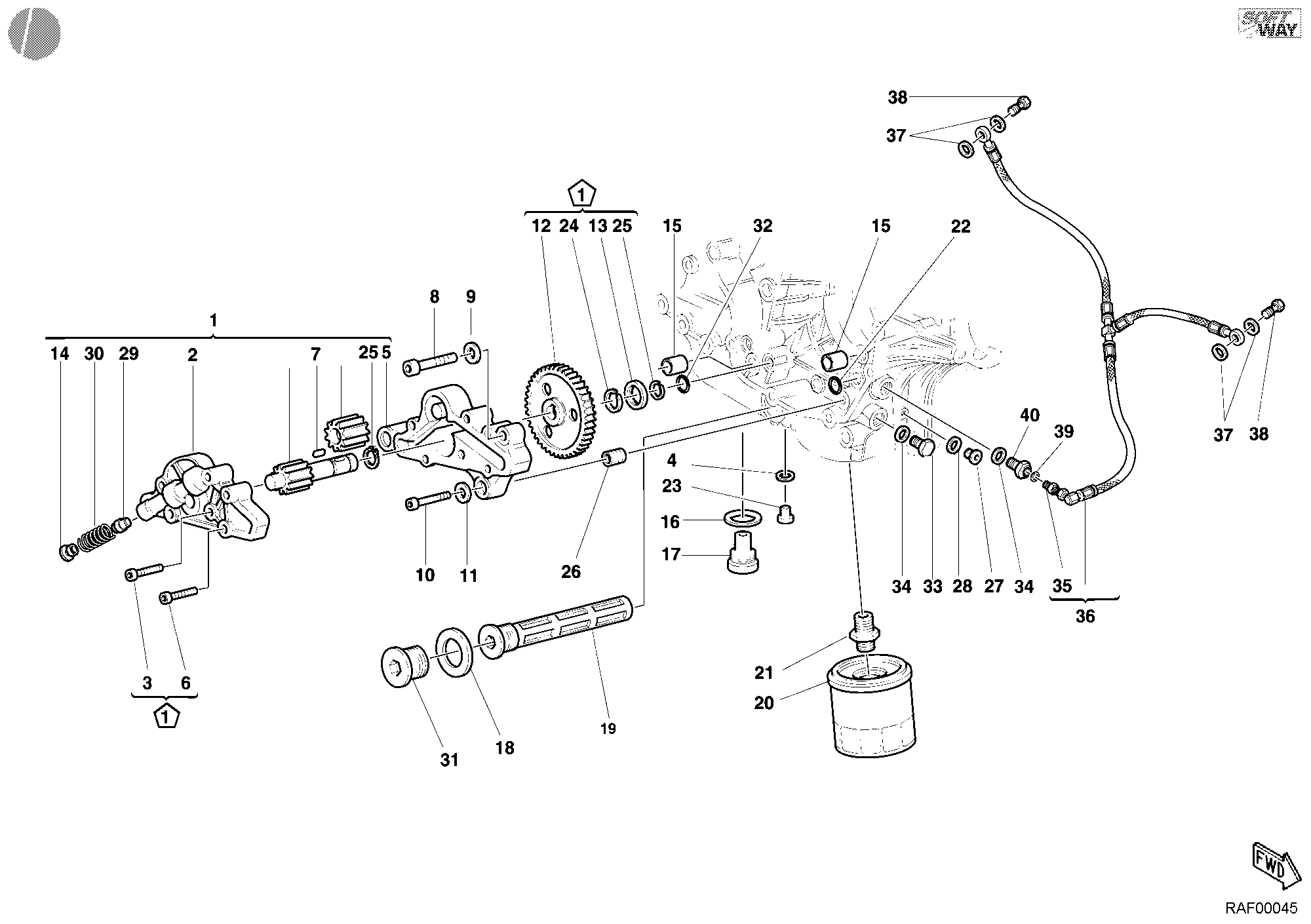 009 POMPE A HUILE FILTRE POUR SUPERBIKE 748 S 2002