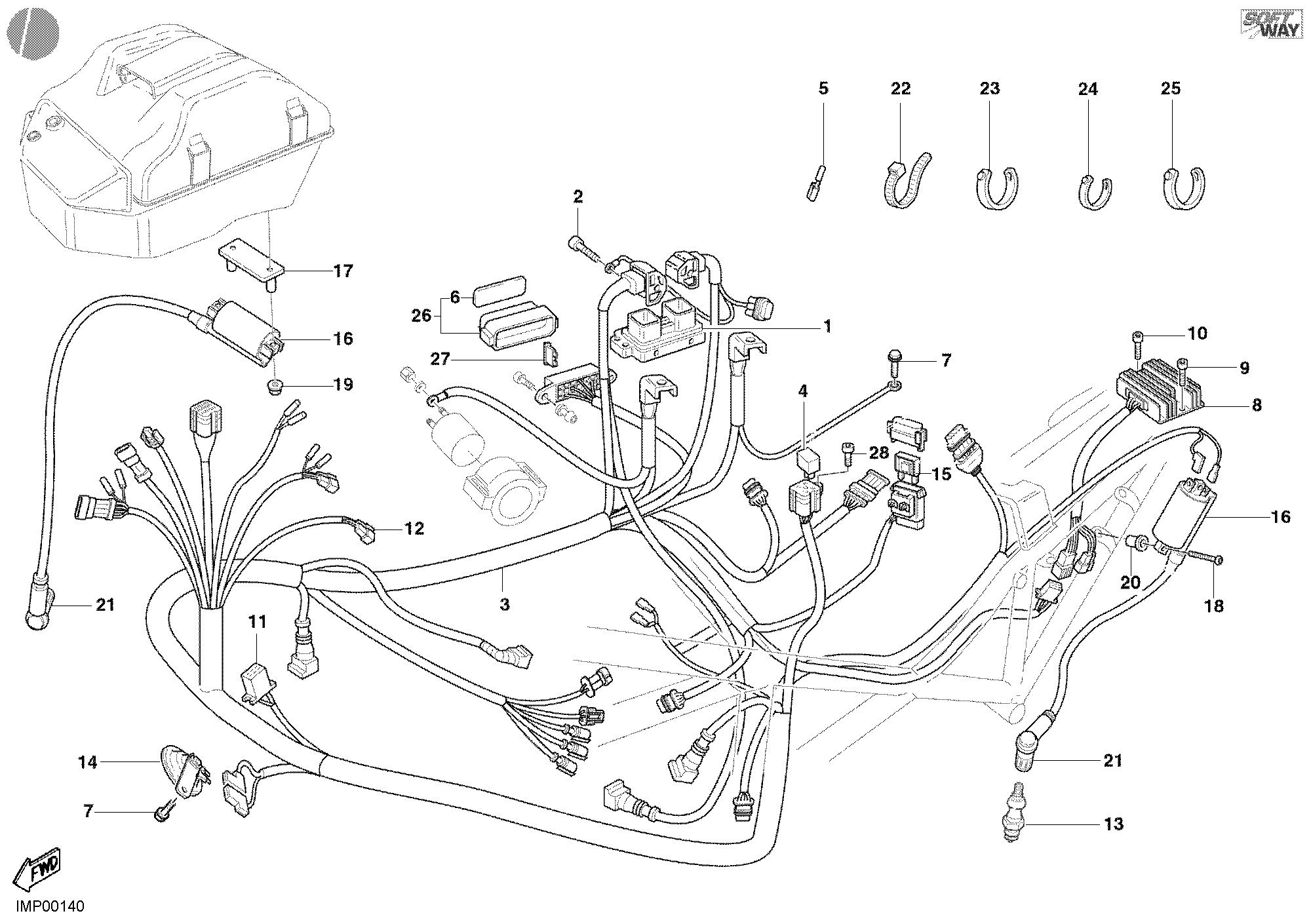 018 FAISCEAU DE FILS POUR MONSTER 400 2004