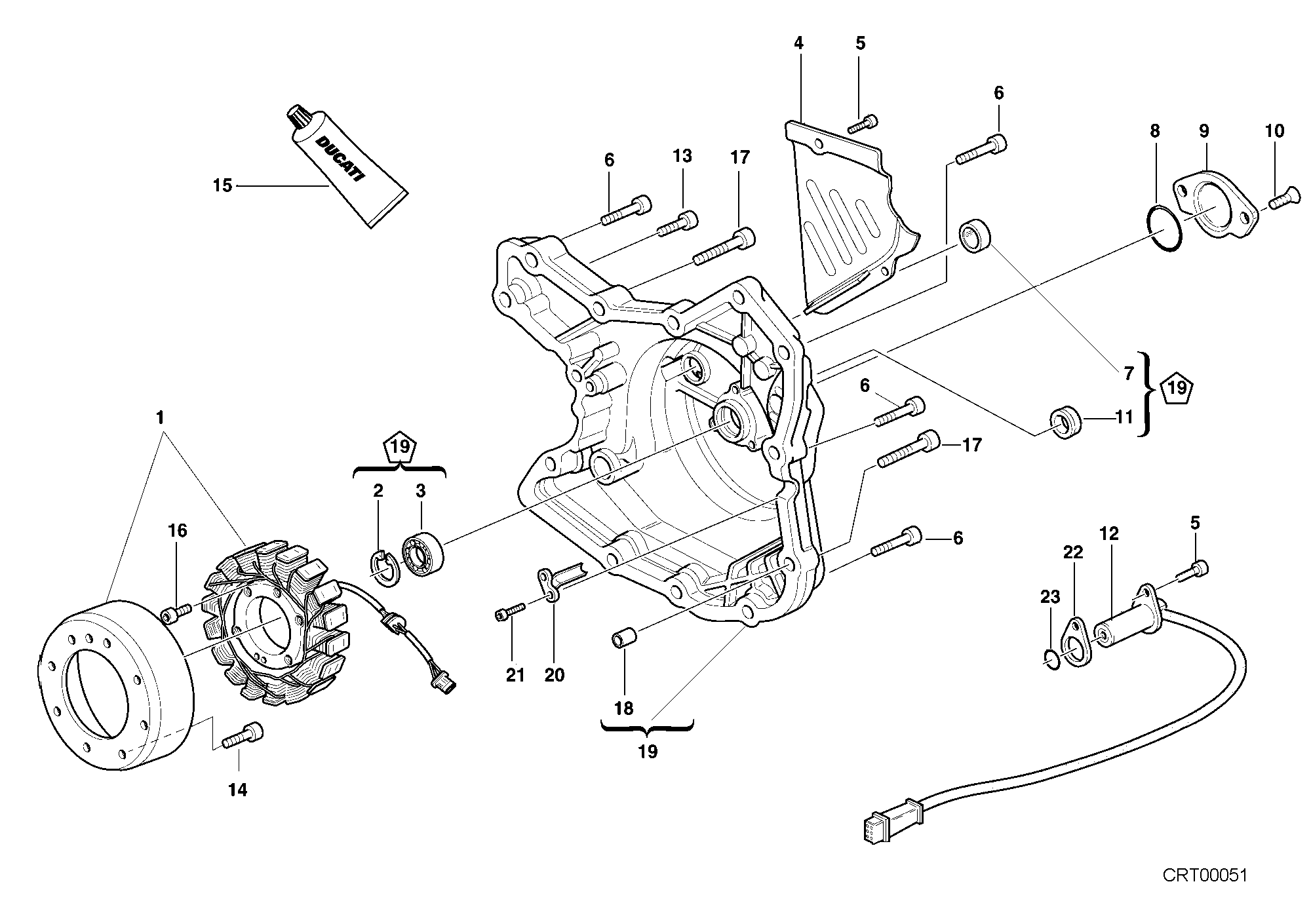 011 COUVERCLE GENERATEUR POUR SUPERSPORT 750 SS 2001