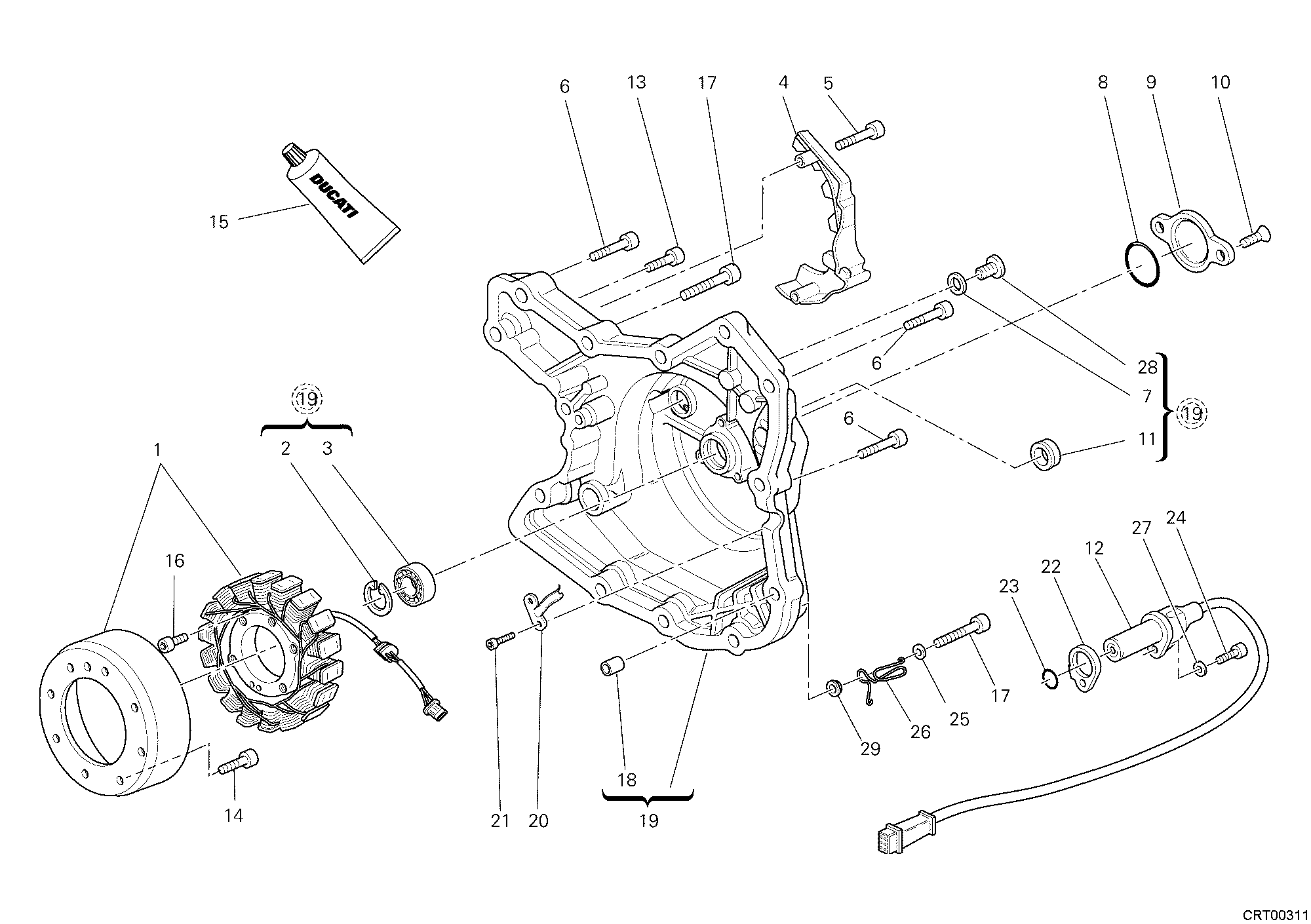 011 COUVERCLE GENERATEUR POUR MULTISTRADA 1000 S 2006