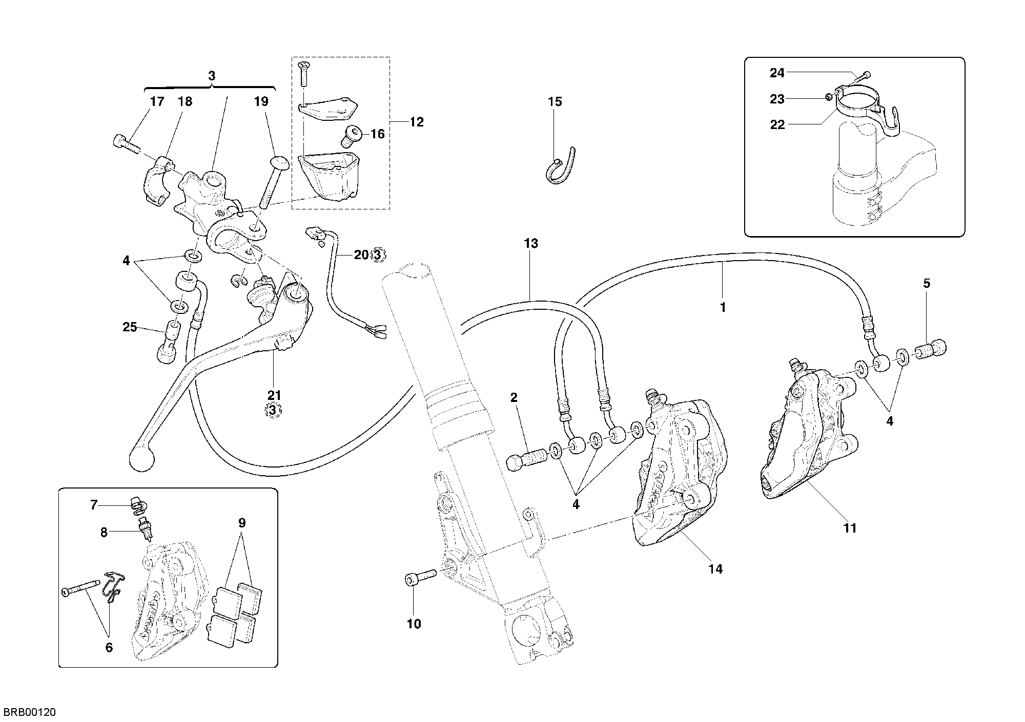 024 SYSTEME DE FREIN AVANT POUR SUPERBIKE 749 S 2005
