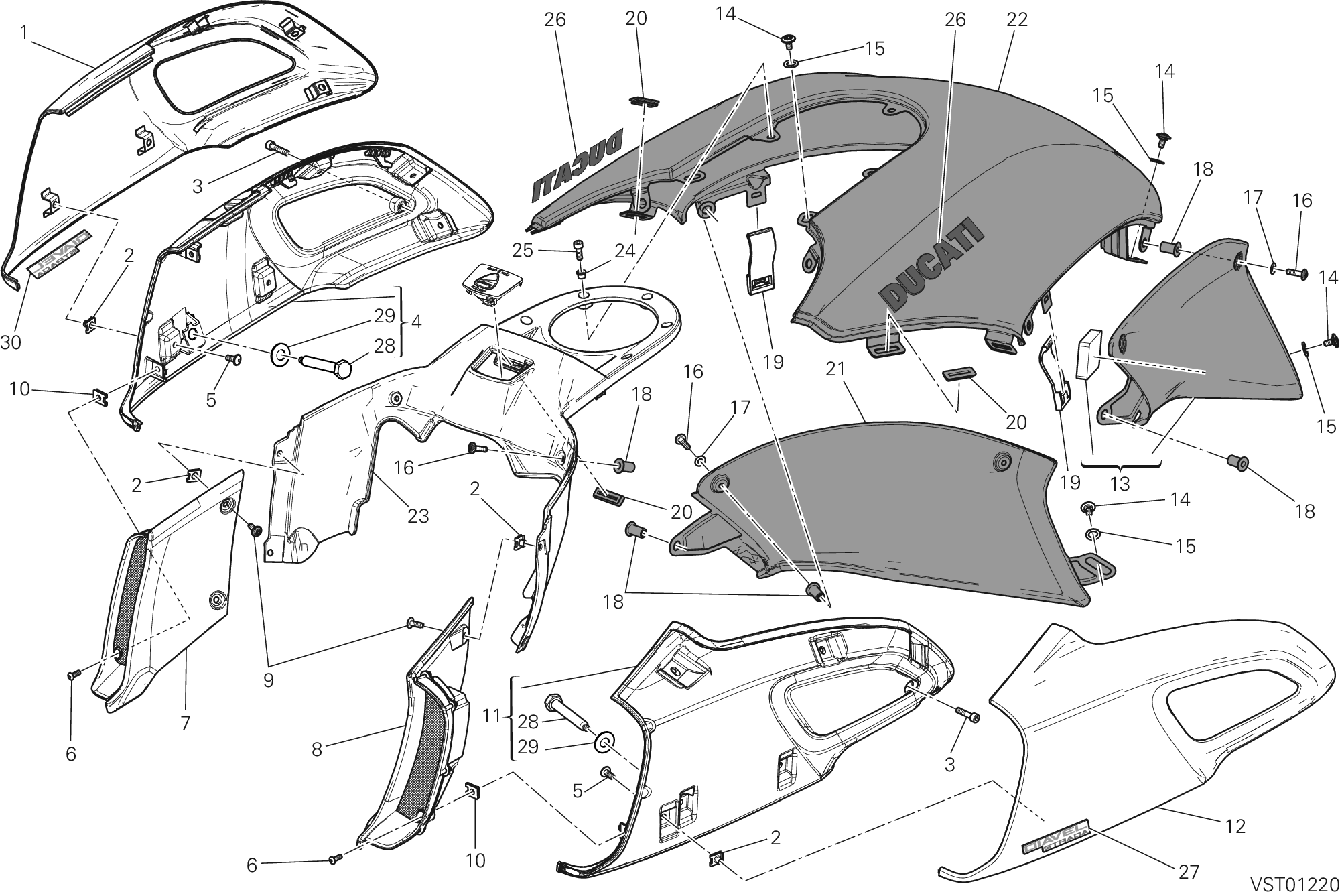 034 COUVERCLES RESERVOIR POUR DIAVEL STRADA 2014