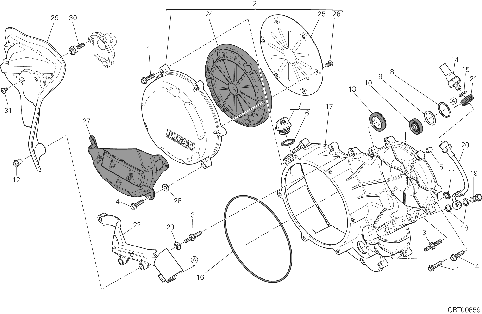 005 COUVERCLE DEMBRAYAGE DISTRIBUTION POUR SUPERBIKE 1199 PANIGALE R 2014