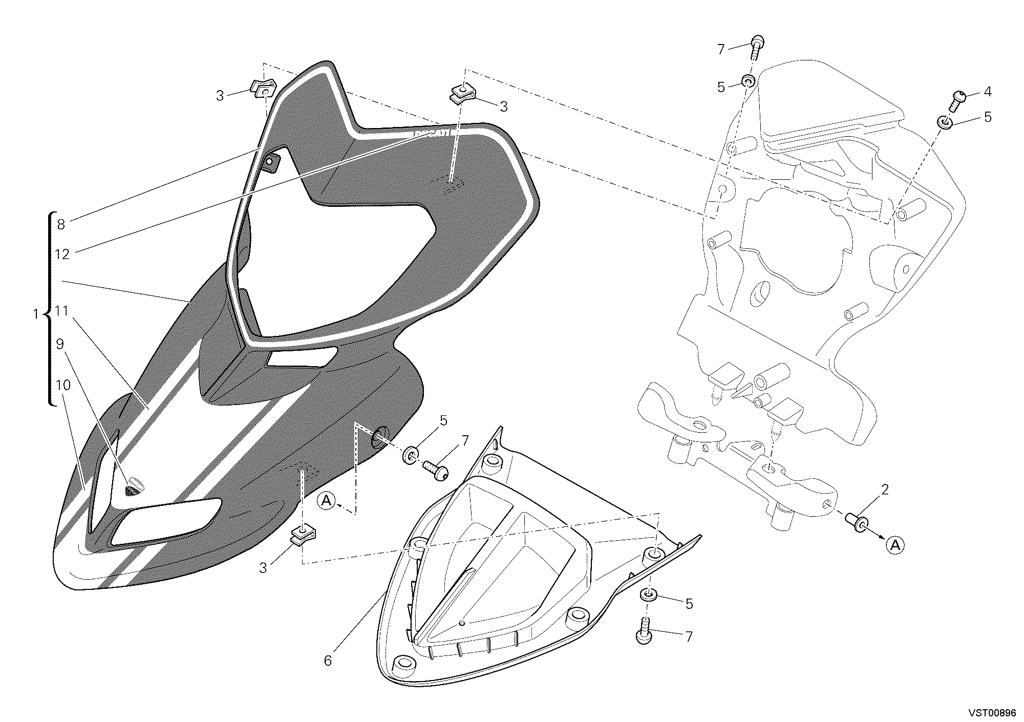 039 CAPOT AVANT POUR HYPERMOTARD 1100 EVO SP 2010