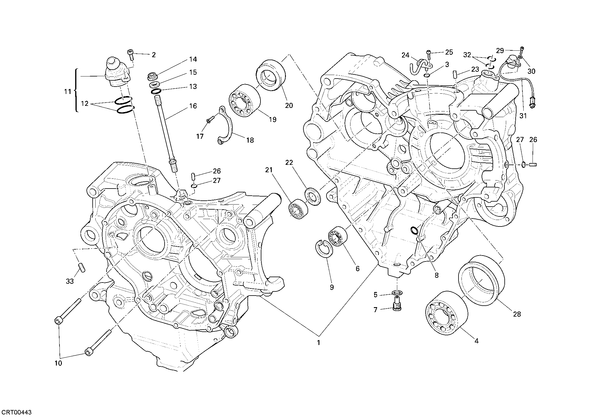 010 CARTER MOTEUR POUR SUPERBIKE 1198 2009