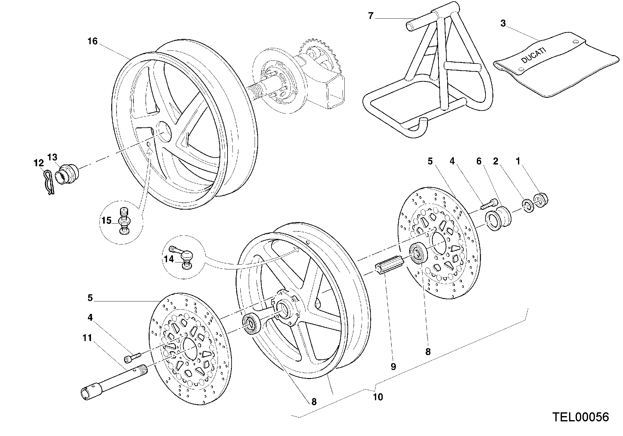 027 ROUES POUR SUPERBIKE 748 RS 2000