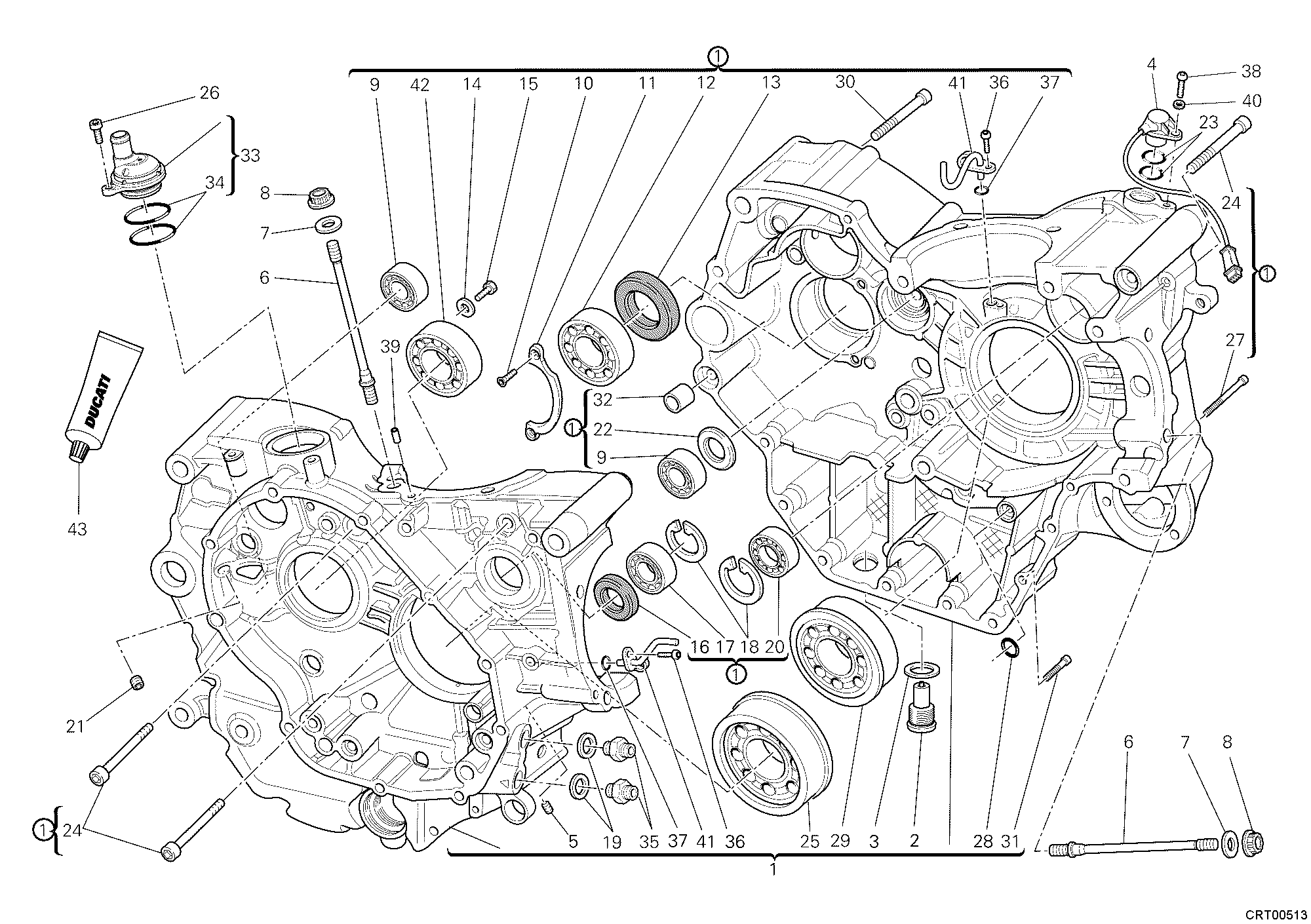 010 CARTER MOTEUR POUR HYPERMOTARD 1100 EVO 2011