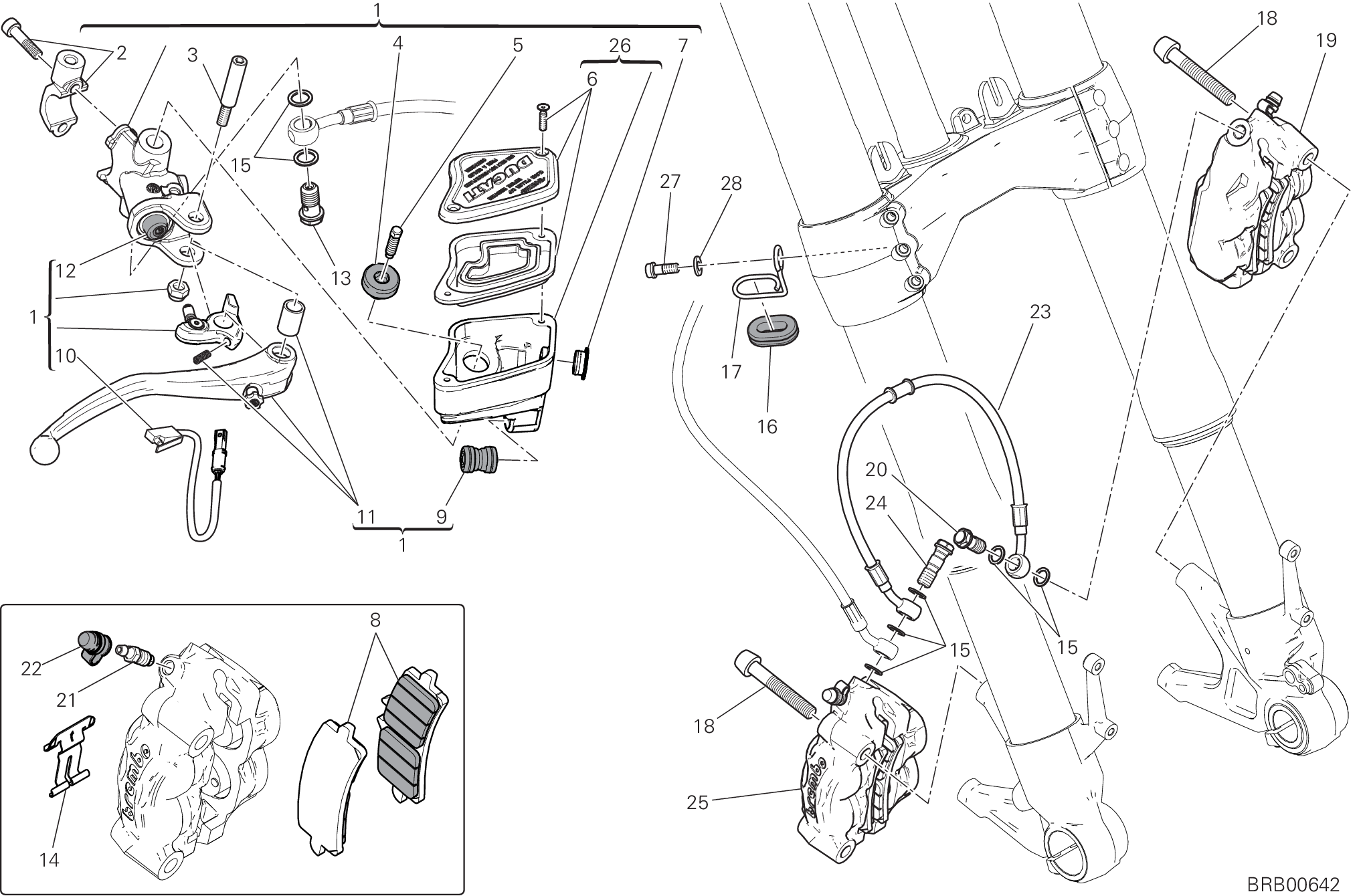 024 SYSTEME DE FREIN AVANT POUR XDIAVEL BLACK STAR 2021