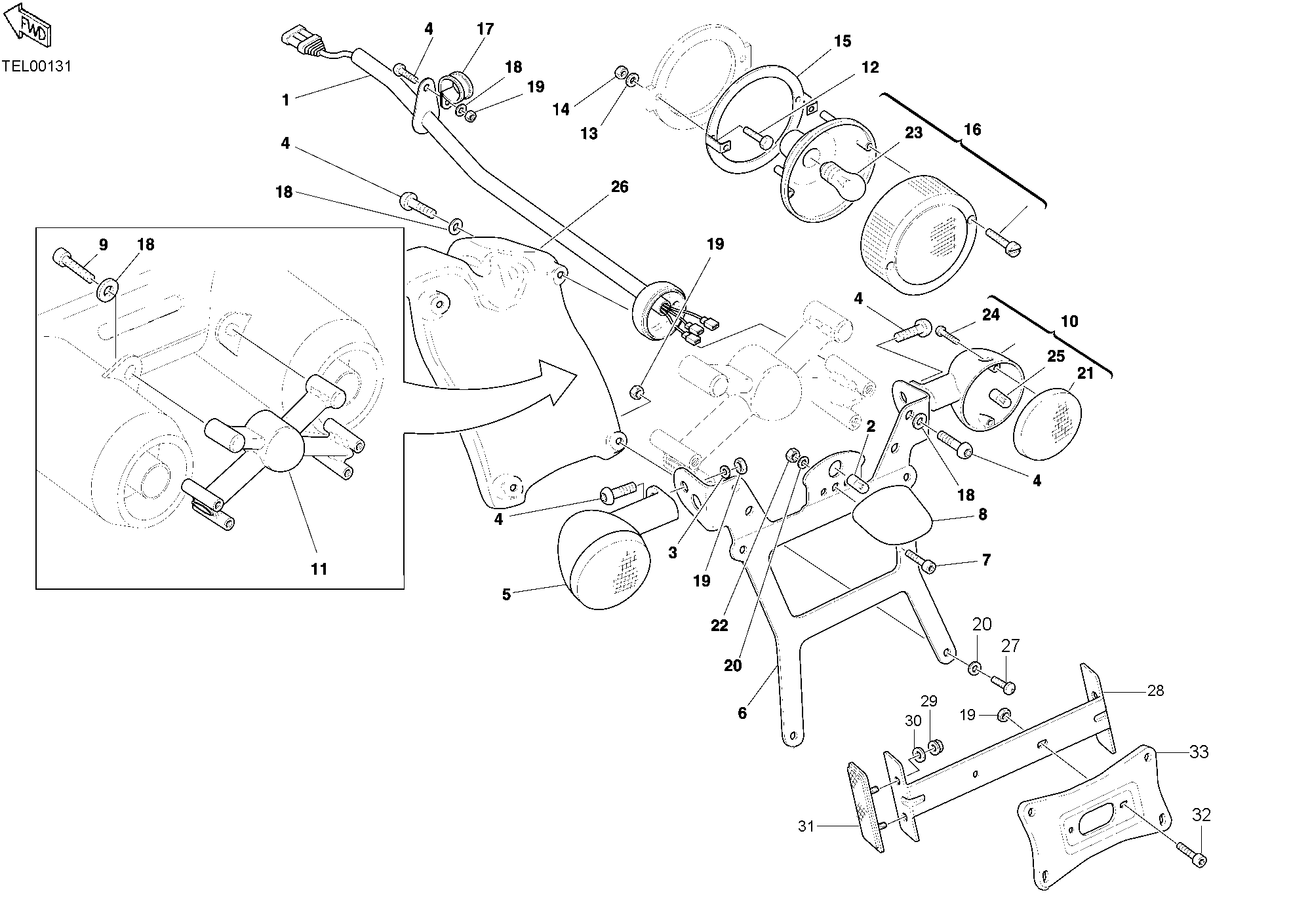035 FEU ARRIERE POUR SPORTCLASSIC MH900E 2002