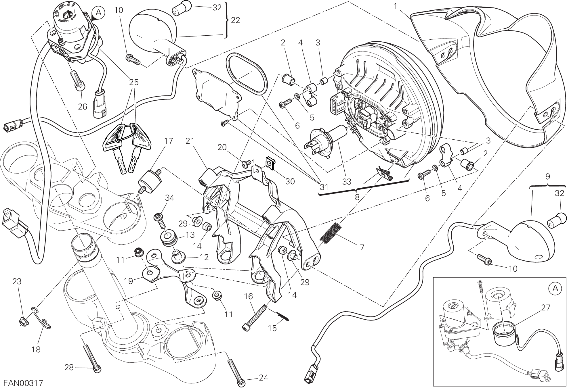 020 FEU AVANT POUR SCRAMBLER CAFE RACER 2018