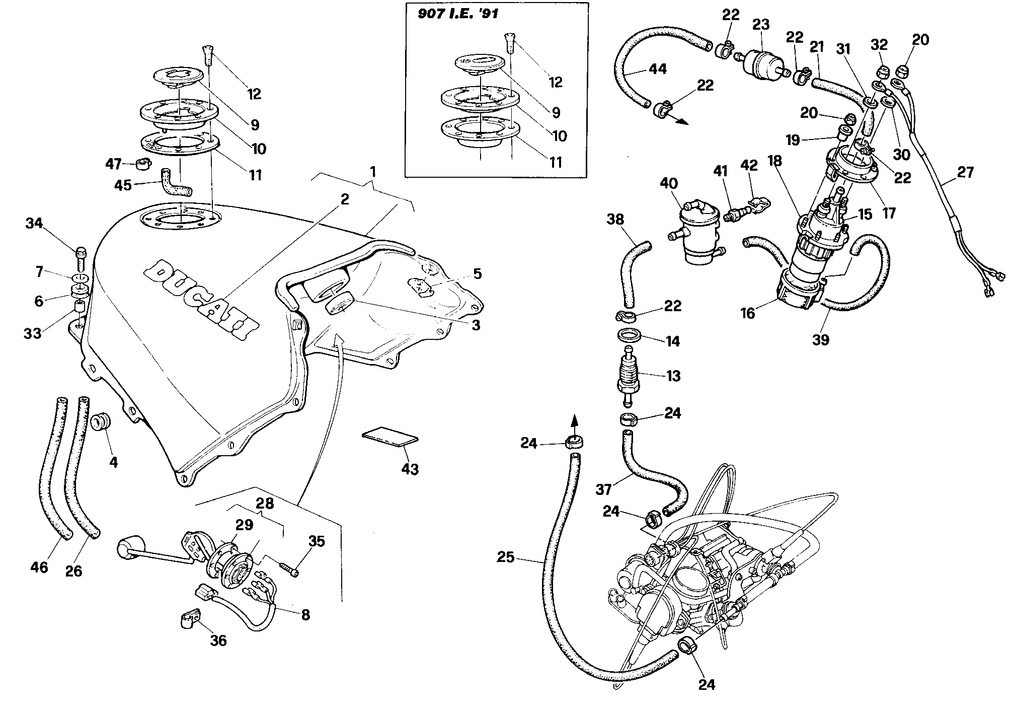 034 RESERVOIR CARBURANT POUR SUPERBIKE 907 IE 1990