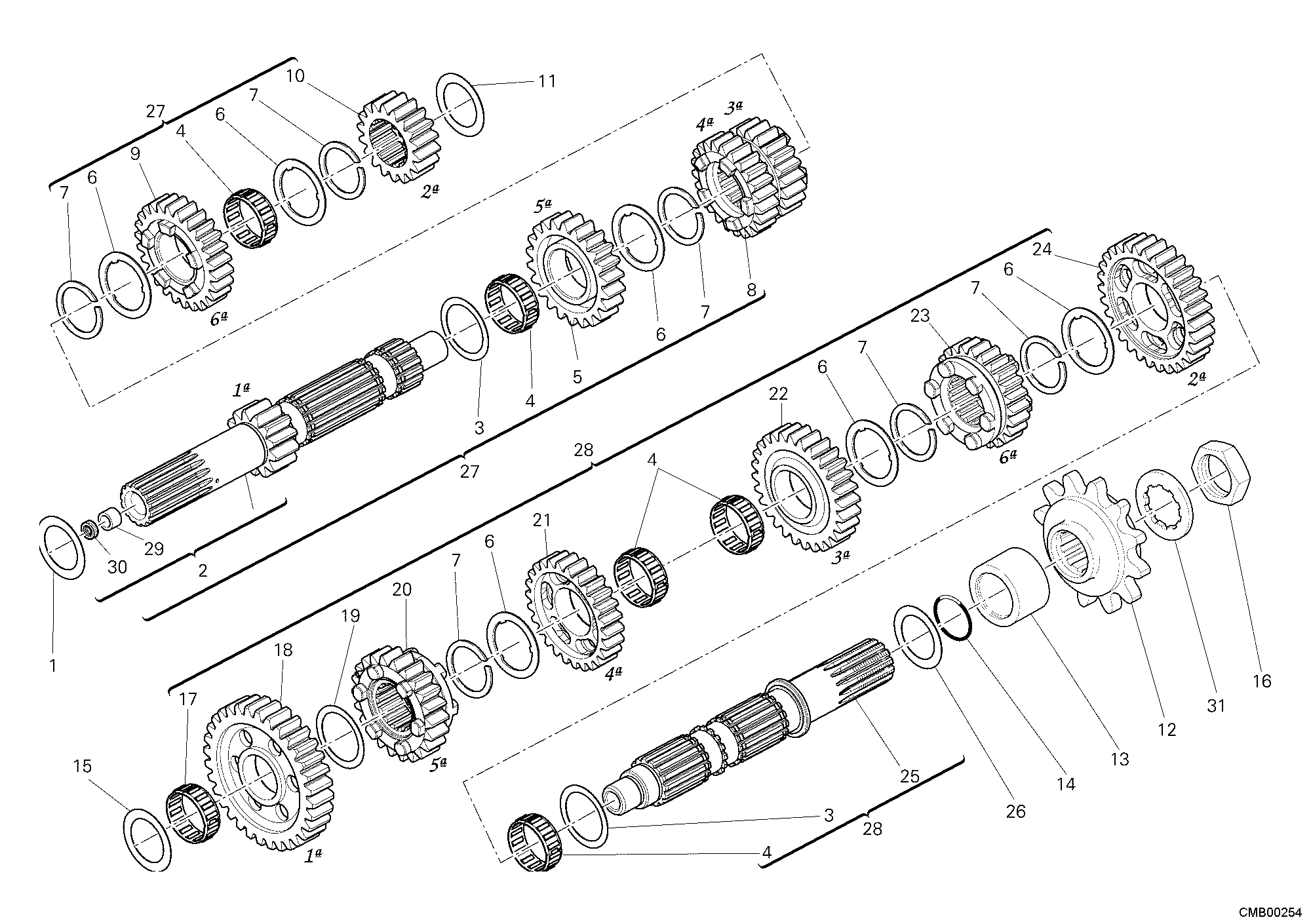 003 BOITE DE VITESSES POUR SUPERBIKE 1198 2011