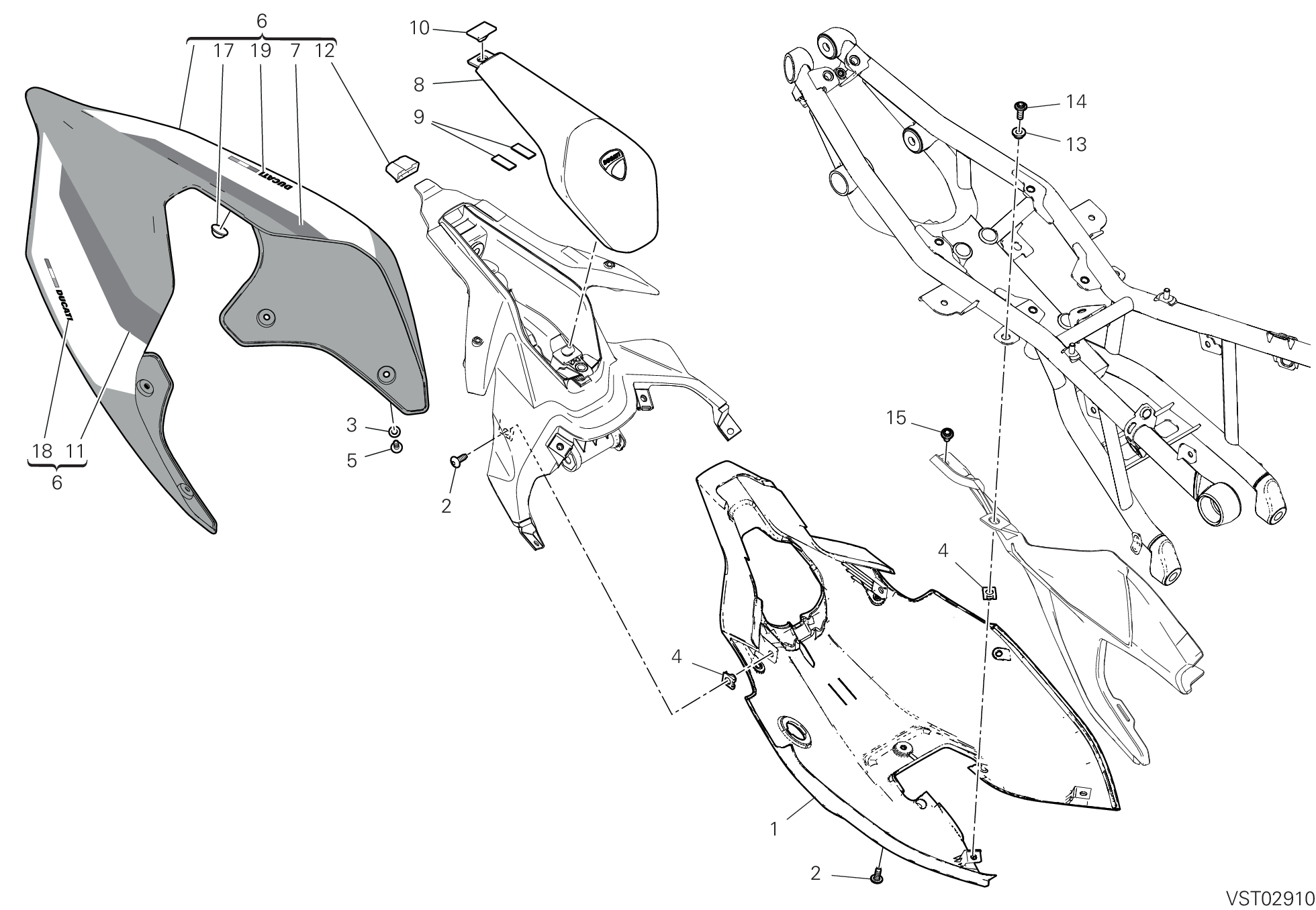 36D QUEUE DE CARENAGE POUR SUPERBIKE PANIGALE V2 TROY BAYLISS 2022