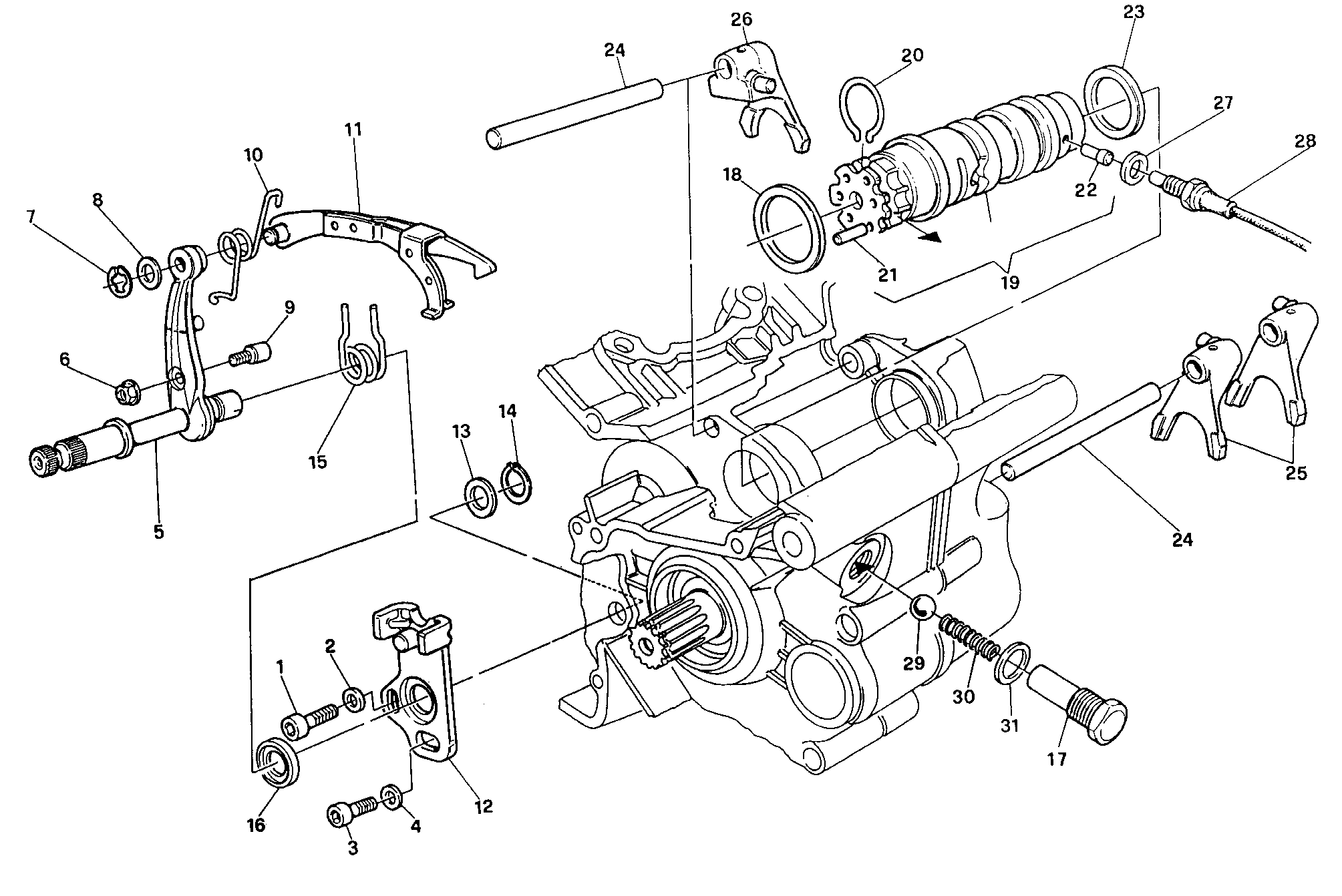 002 ARBRE SELECTEUR DE VITESSES POUR SUPERSPORT 900 SS 1991