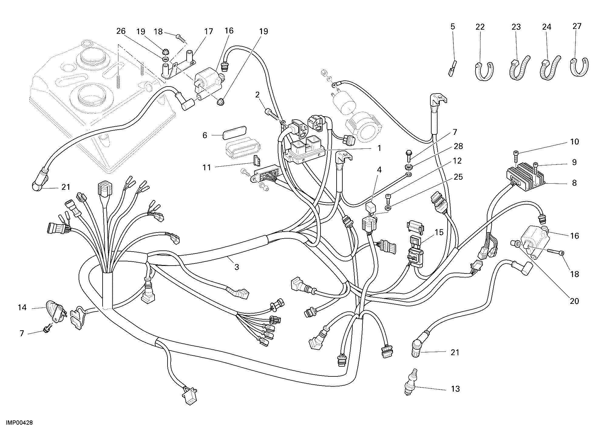 018 FAISCEAU DE FILS POUR MONSTER S2R 800 2007