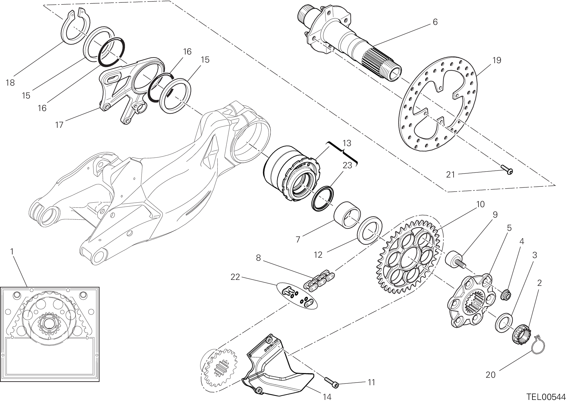 26A PIVOT ROUE ARRIERE POUR STREETFIGHTER S 2013