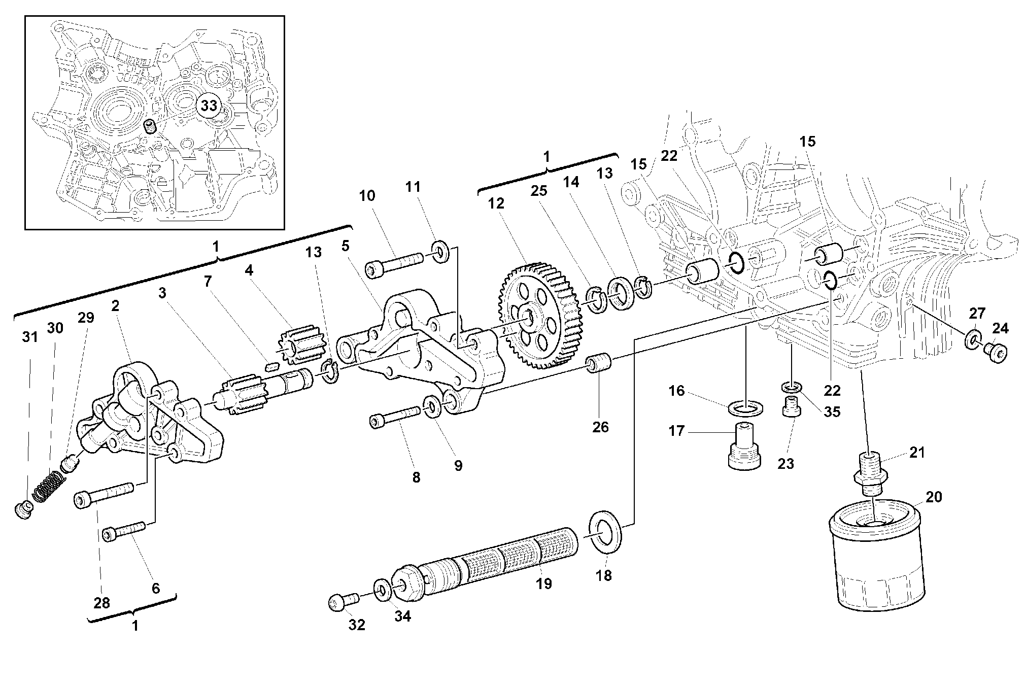 090 POMPE A HUILE FILTRE POUR SUPERBIKE 996 R 1999