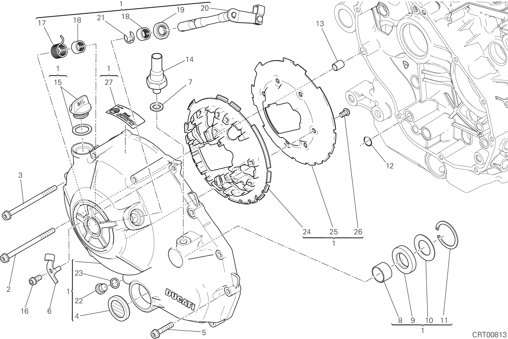 005 COUVERCLE EMBRAYAGE POUR SCRAMBLER SIXTY2 2019