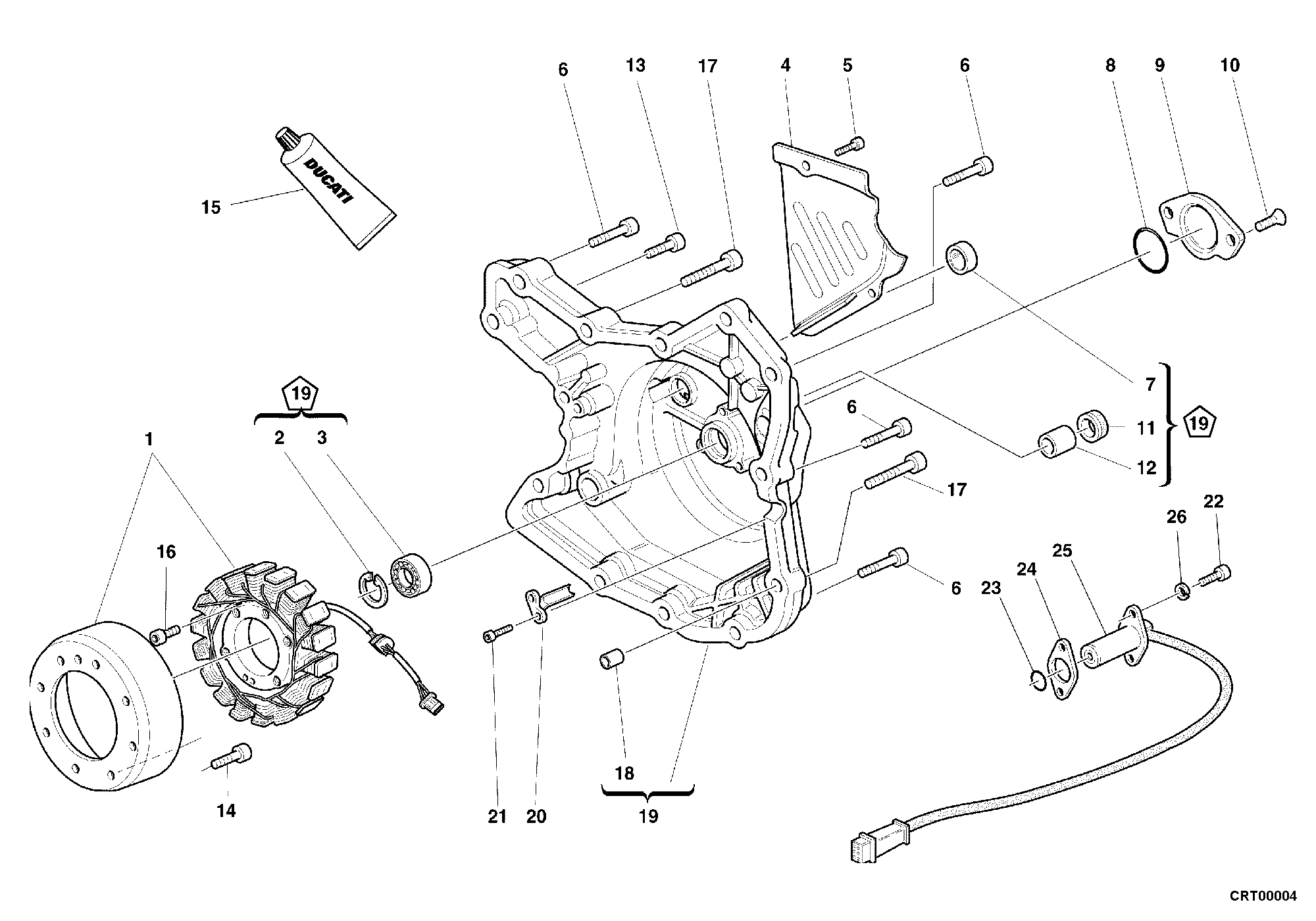 011 COUVERCLE GENERATEUR POUR SUPERSPORT 900 SS 2000
