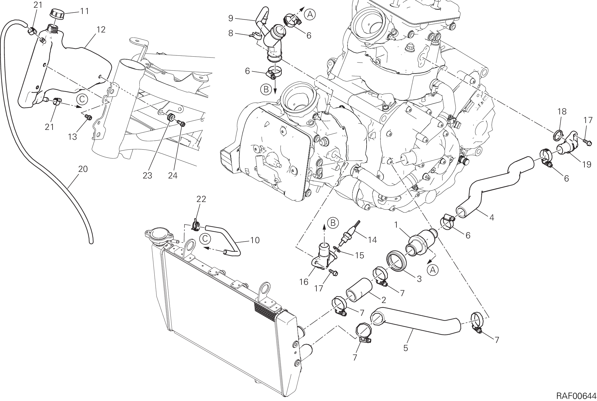 031 CIRCUIT DE REFROIDISSEMENT POUR MULTISTRADA 950 2017