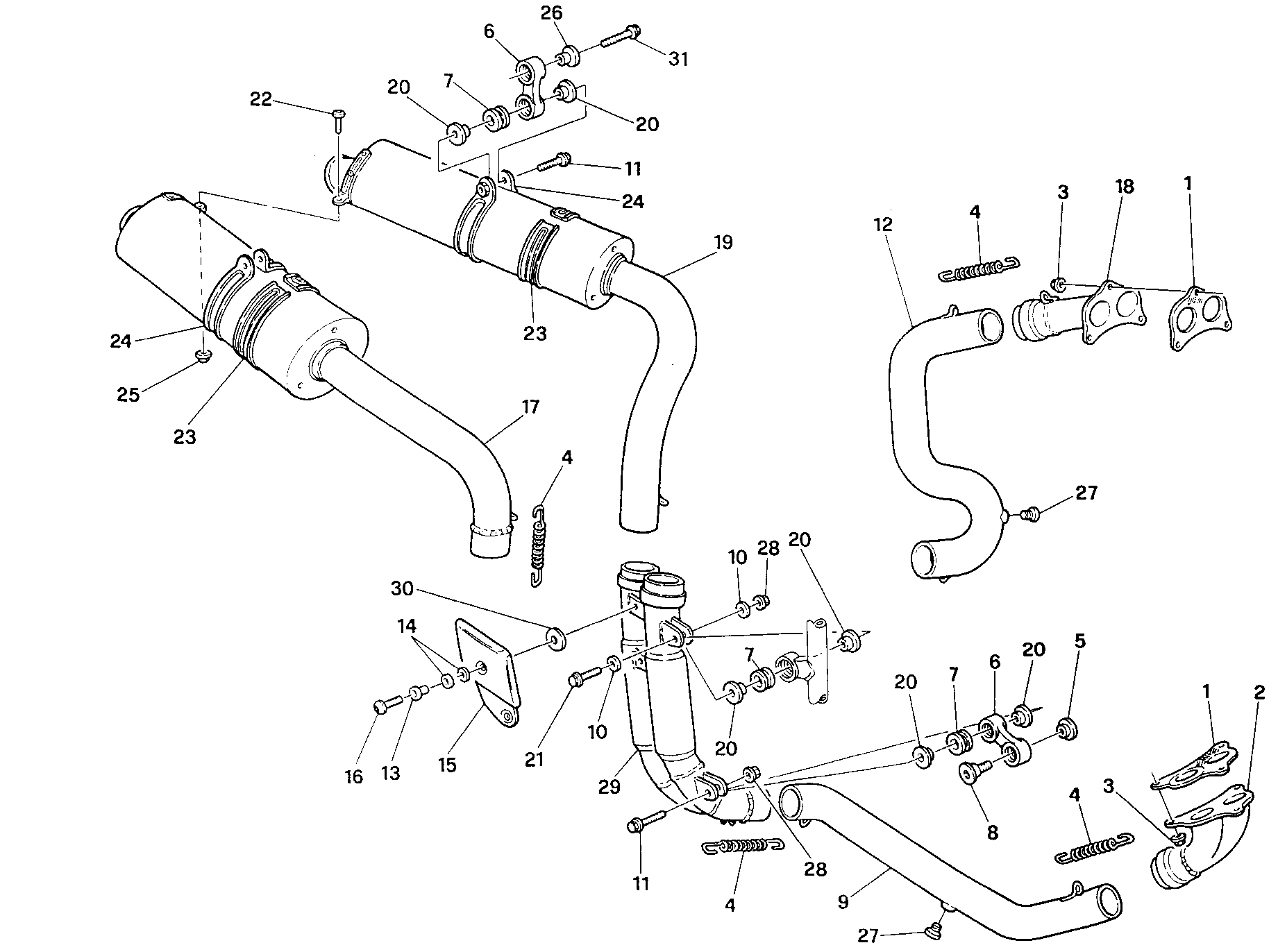 019 ECHAPPEMENT POUR SUPERBIKE 916 SP 1994