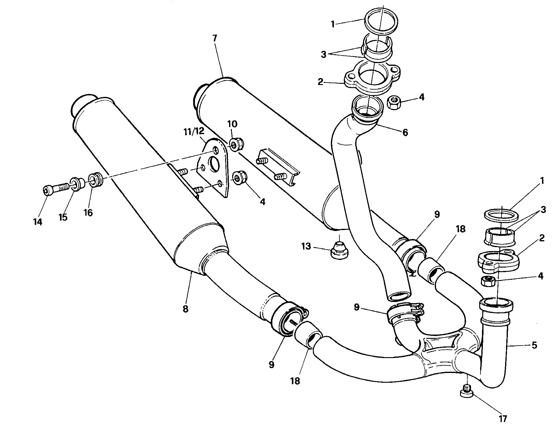 017 ECHAPPEMENT POUR SUPERBIKE 907 IE 1990