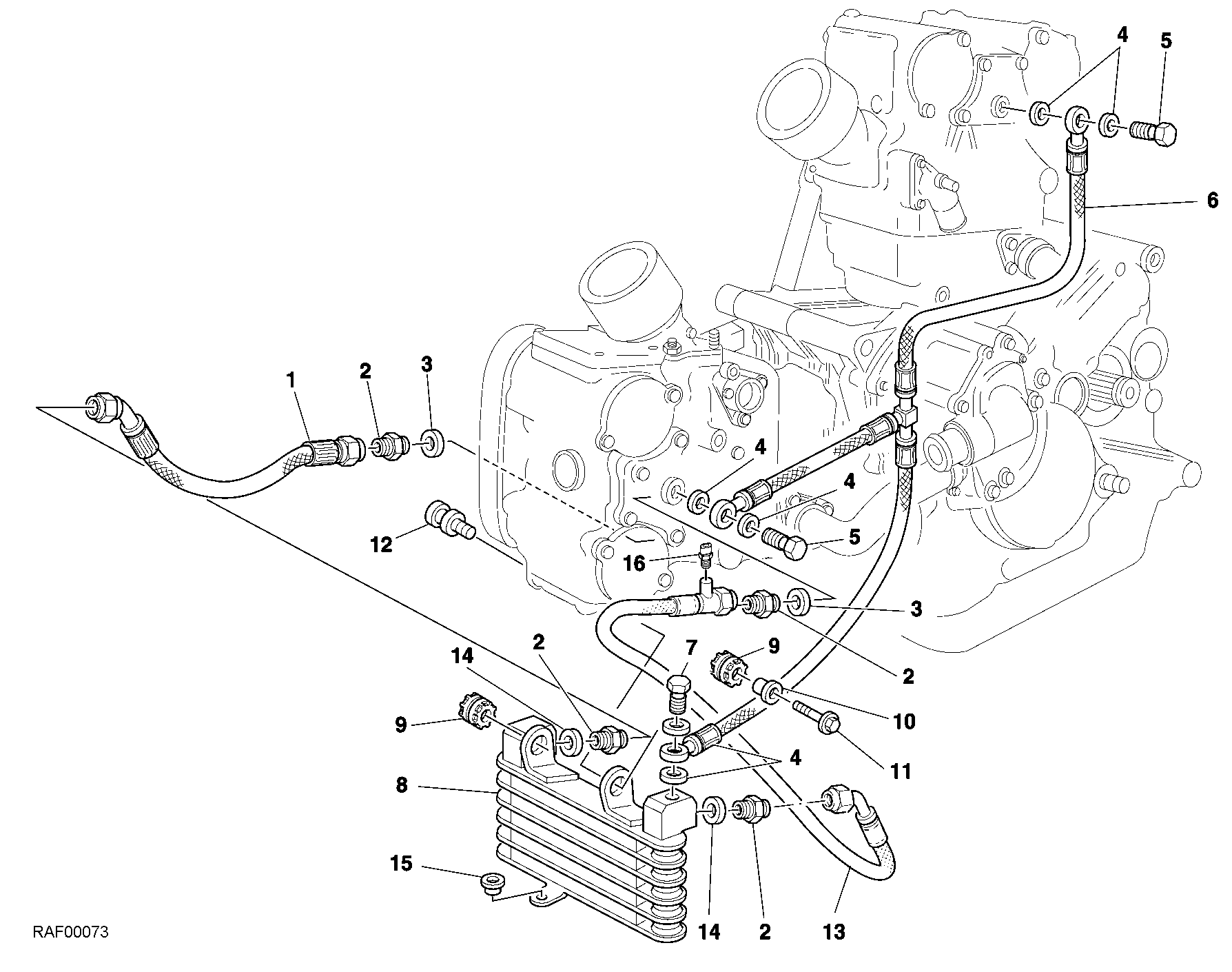 037 RADIATEUR A HUILE POUR SUPERBIKE 748 RS 2001