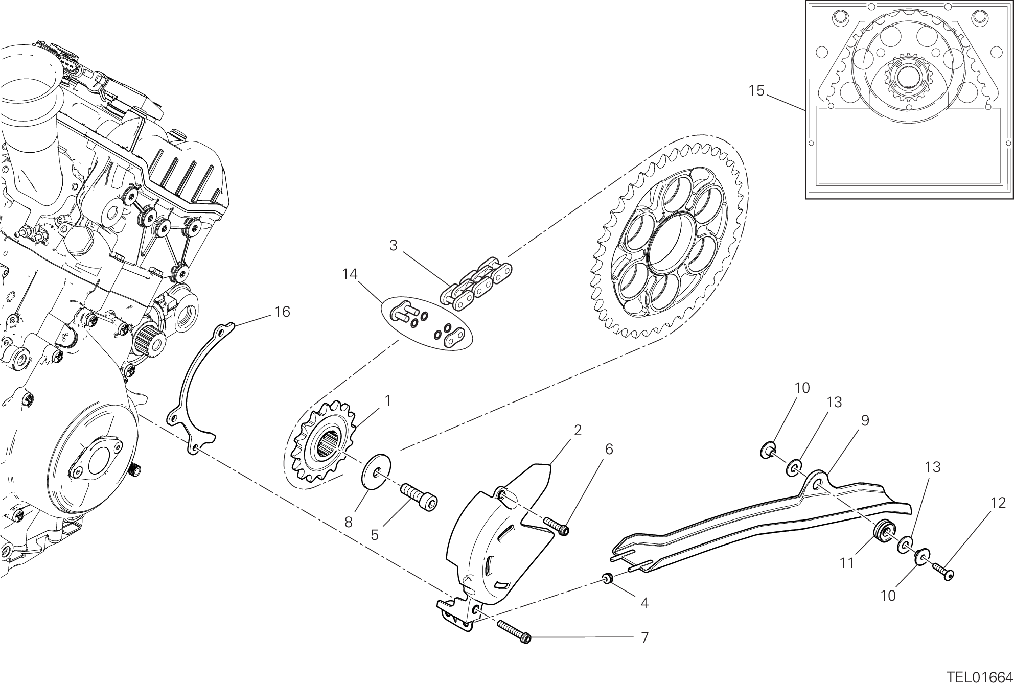 17A PIGNON  CHAINE POUR SUPERBIKE PANIGALE V4 R 2023