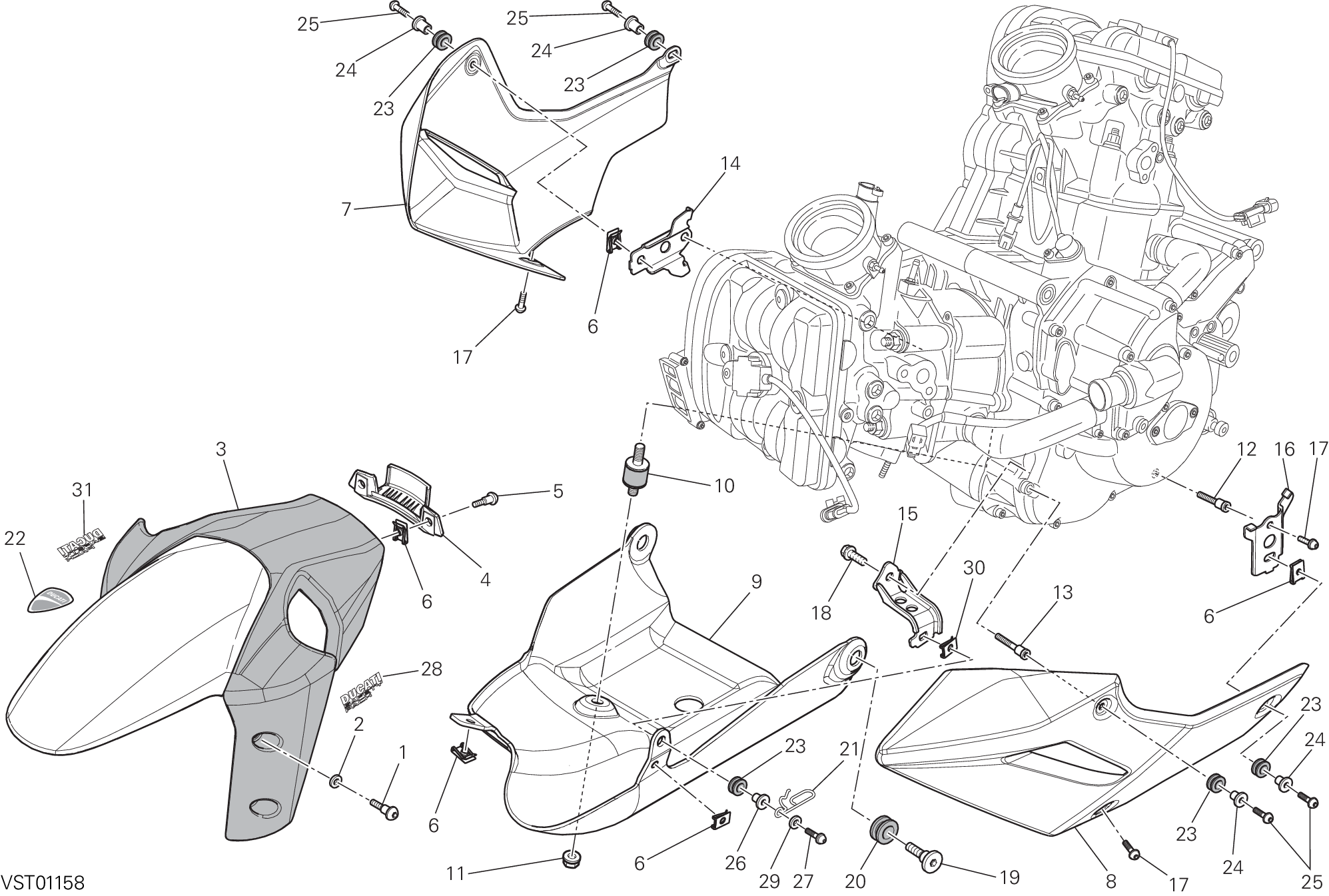 34B HABILLAGE POUR MULTISTRADA 1200 ABS 2013