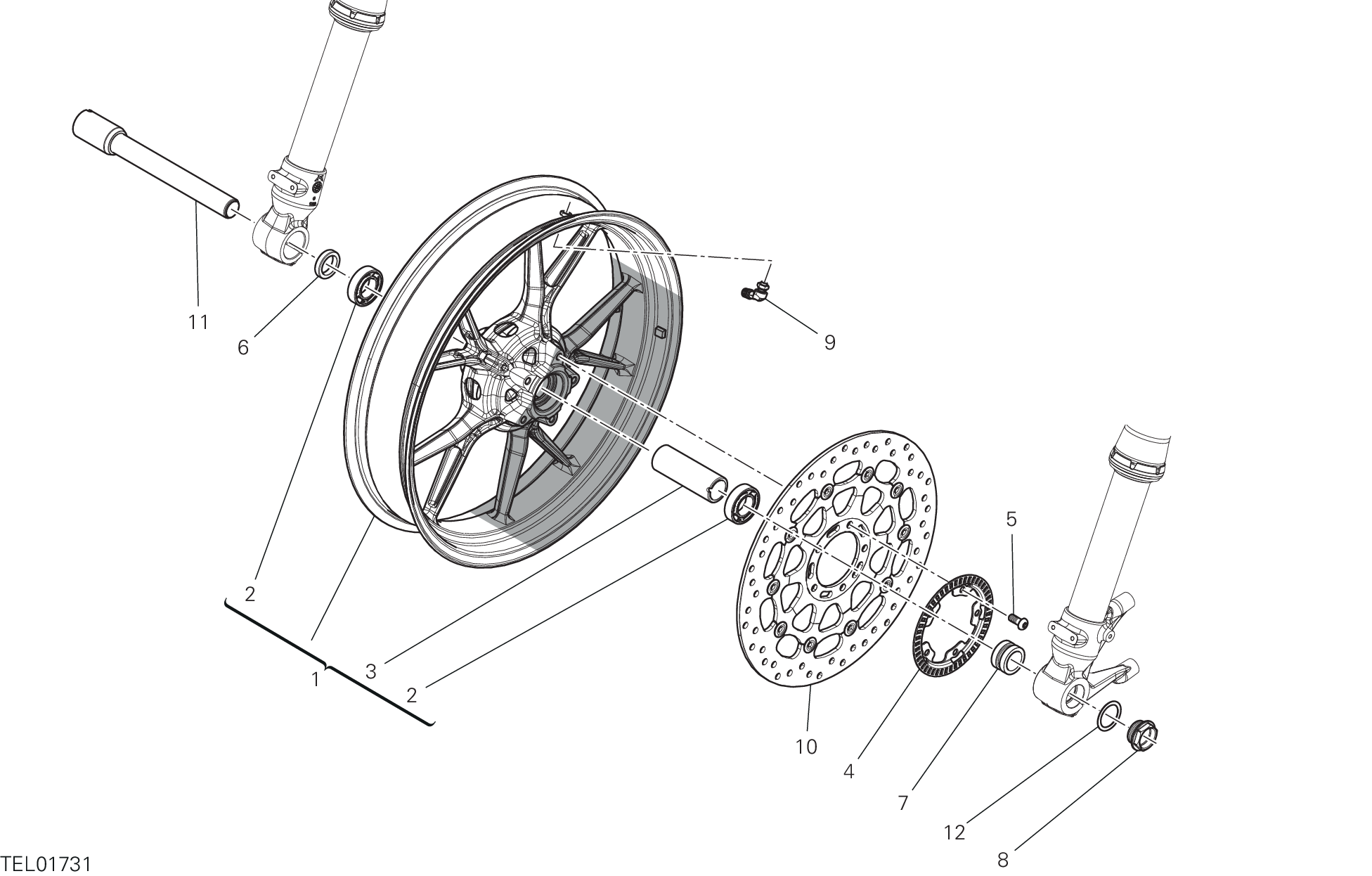 27A ROUE AVANT POUR HYPERMOTARD 698 MONO RVE 2024