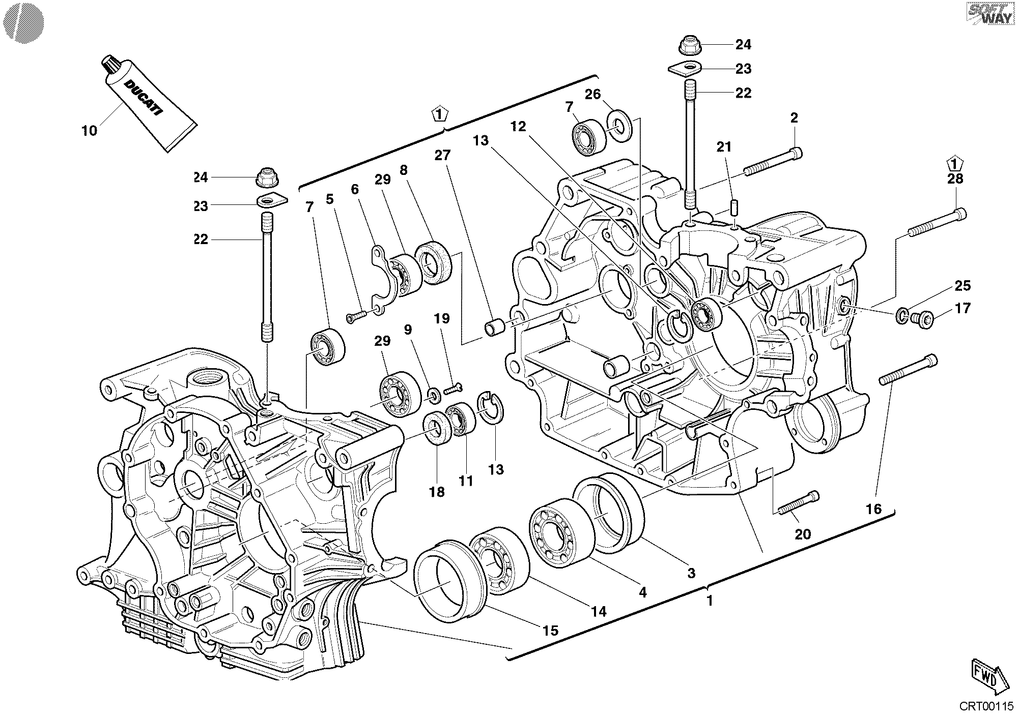 010 CARTER MOTEUR POUR SUPERBIKE 748 R SINGLE SEAT 2002