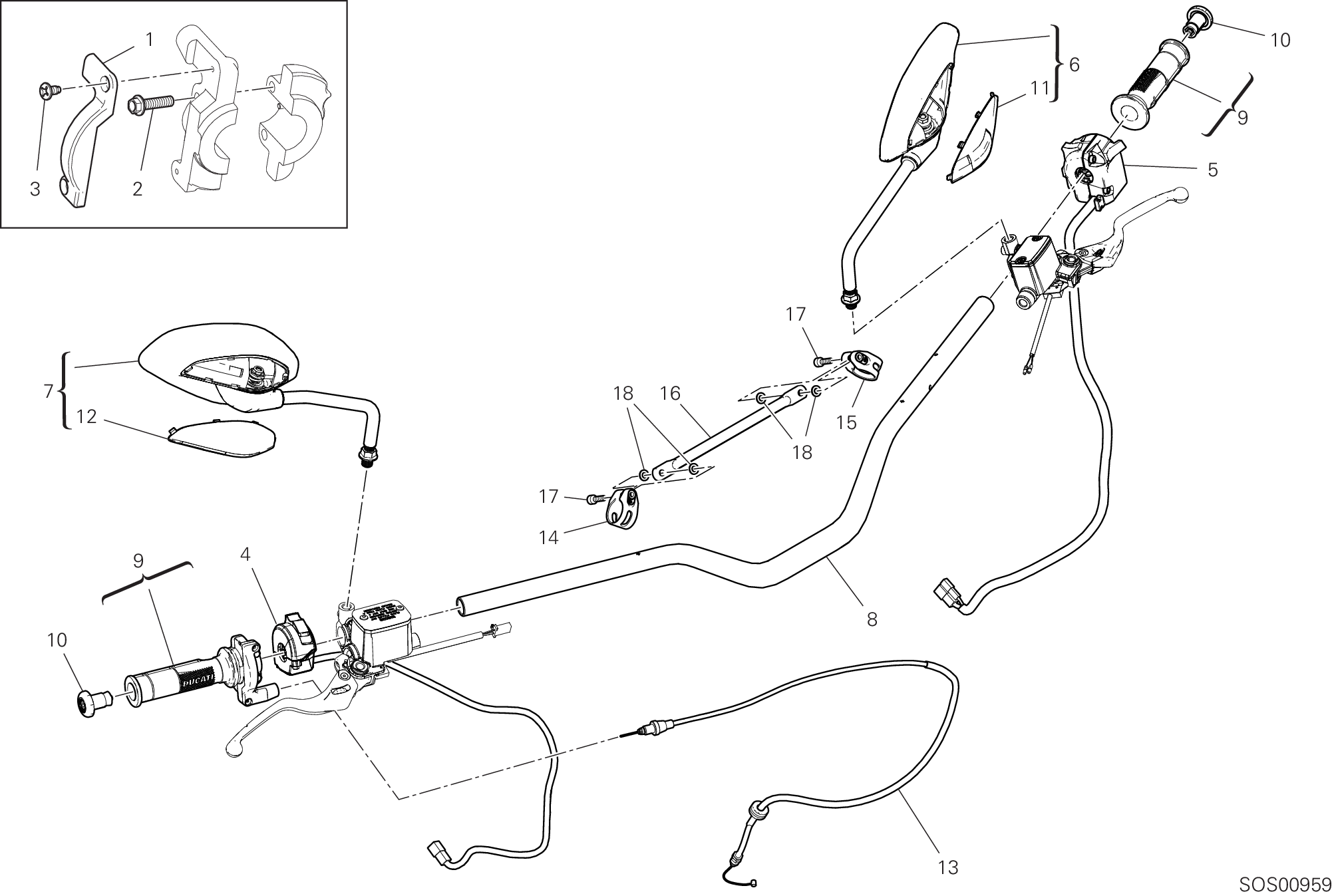 22A GUIDON POUR SCRAMBLER DESERT SLED 2020