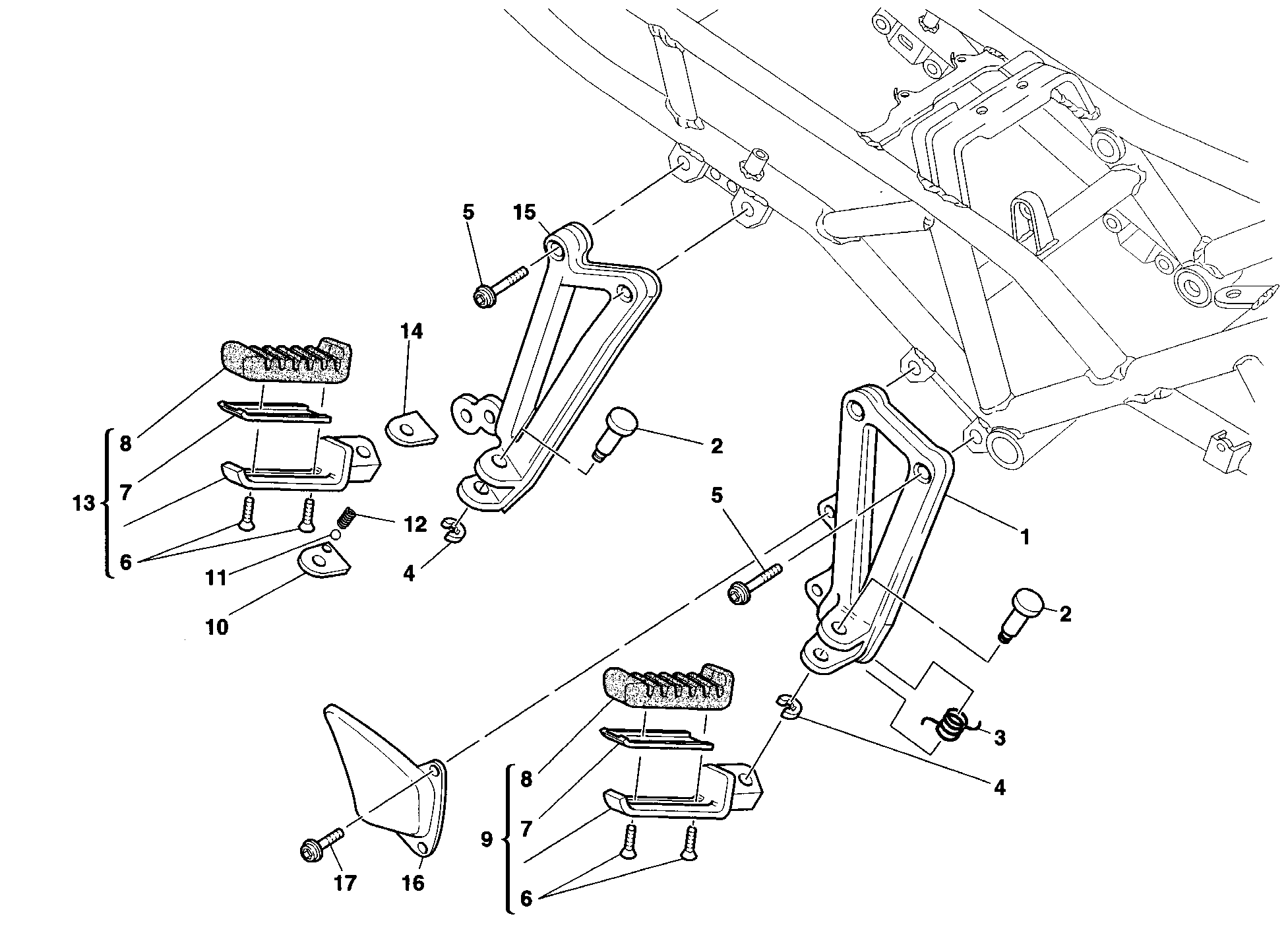 021 REPOSE PIEDS DROIT POUR SPORT TOURING ST2 1998