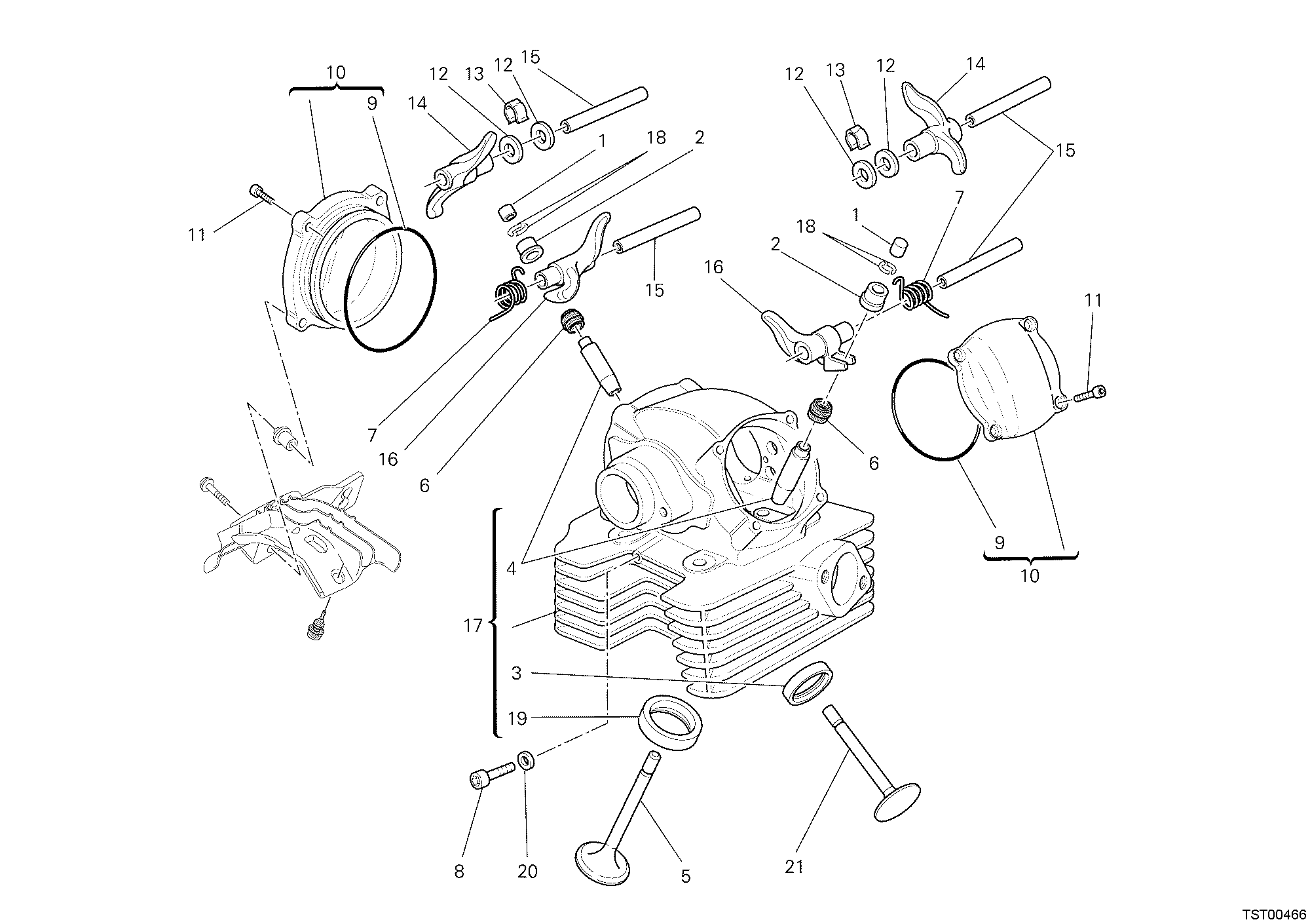 014 CULASSE VERTICALE POUR MONSTER 696 ABS 2011