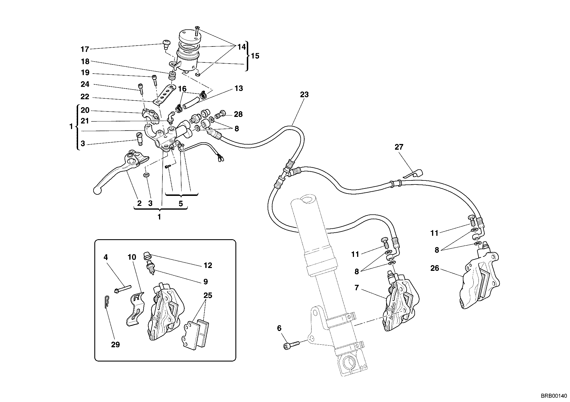 029 SYSTEME DE FREIN AVANT POUR MONSTER S4R 2005