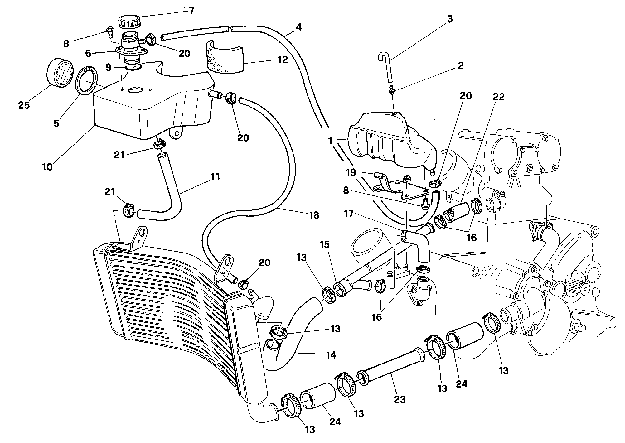 033 CIRCUIT DE REFROIDISSEMENT POUR SUPERBIKE 916 R 1997