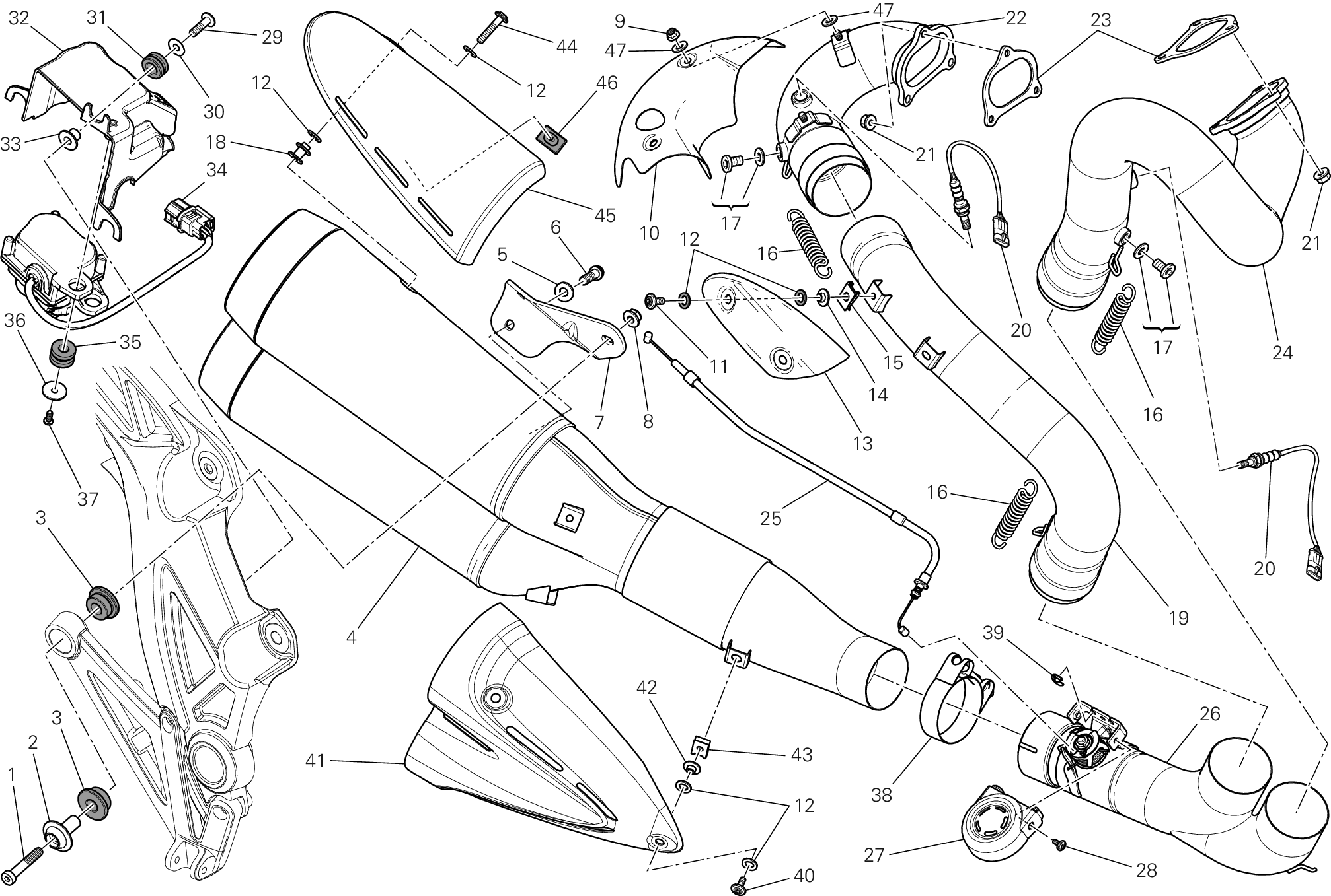 019 ECHAPPEMENT POUR DIAVEL CROMO 2013