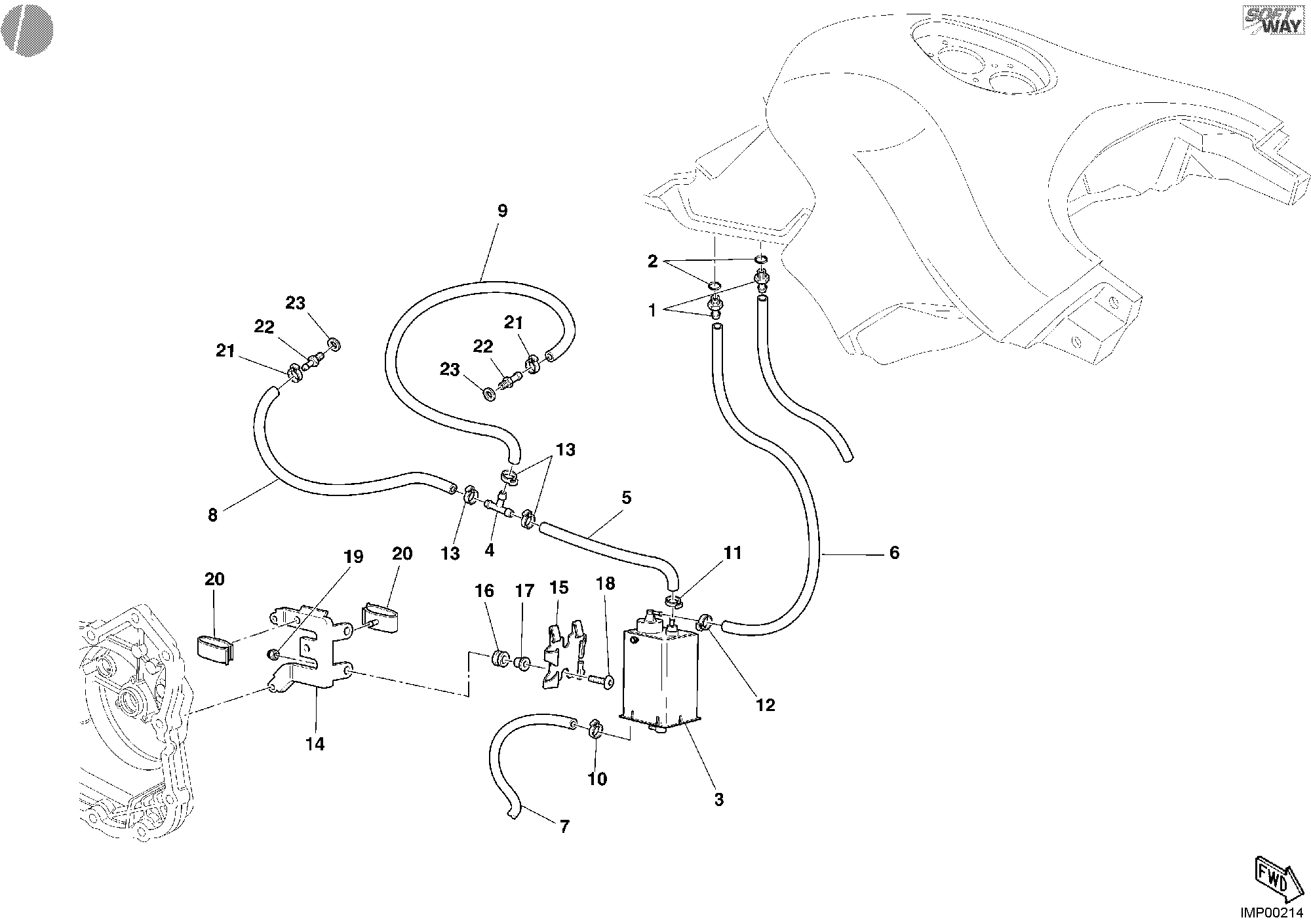 040 FILTRE CANISTER USA POUR MULTISTRADA 1000 2003