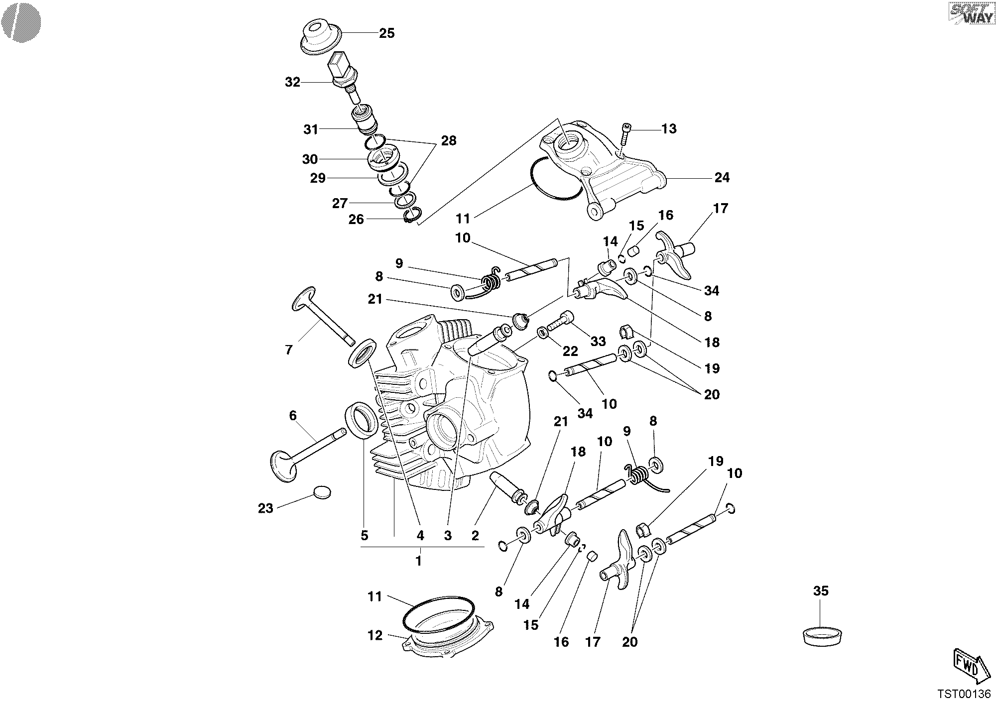 015 CULASSE HORIZONTALE POUR MONSTER 1000 2005