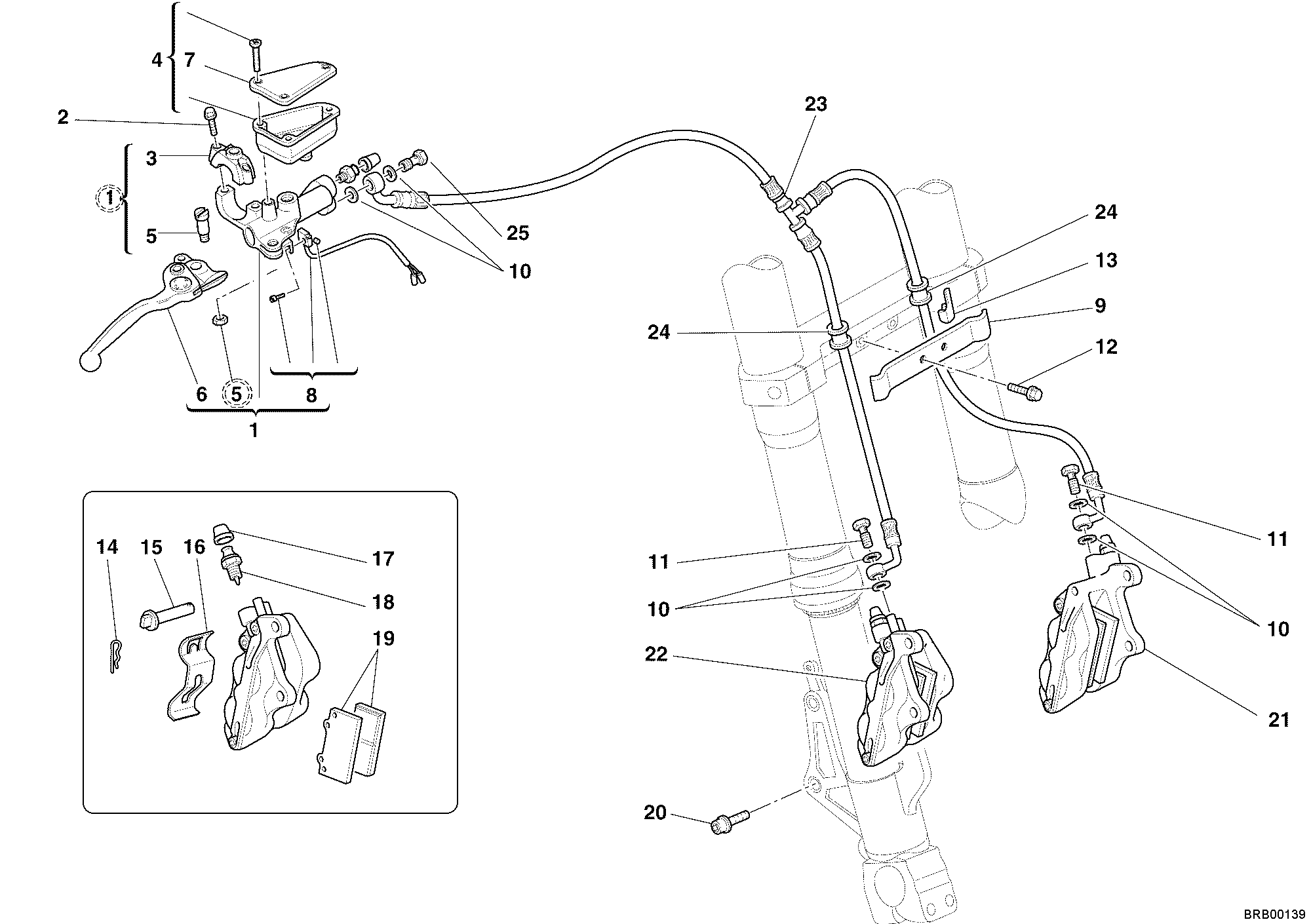 028 SYSTEME DE FREIN AVANT POUR MULTISTRADA 1100 2008