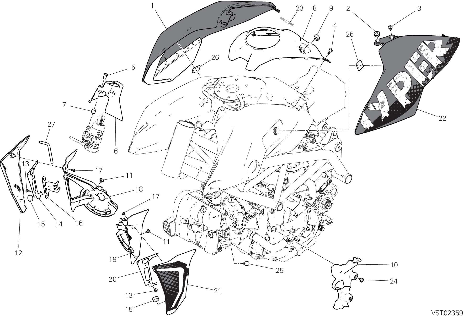 36B HABILLAGE POUR HYPERMOTARD 950 RVE 2023