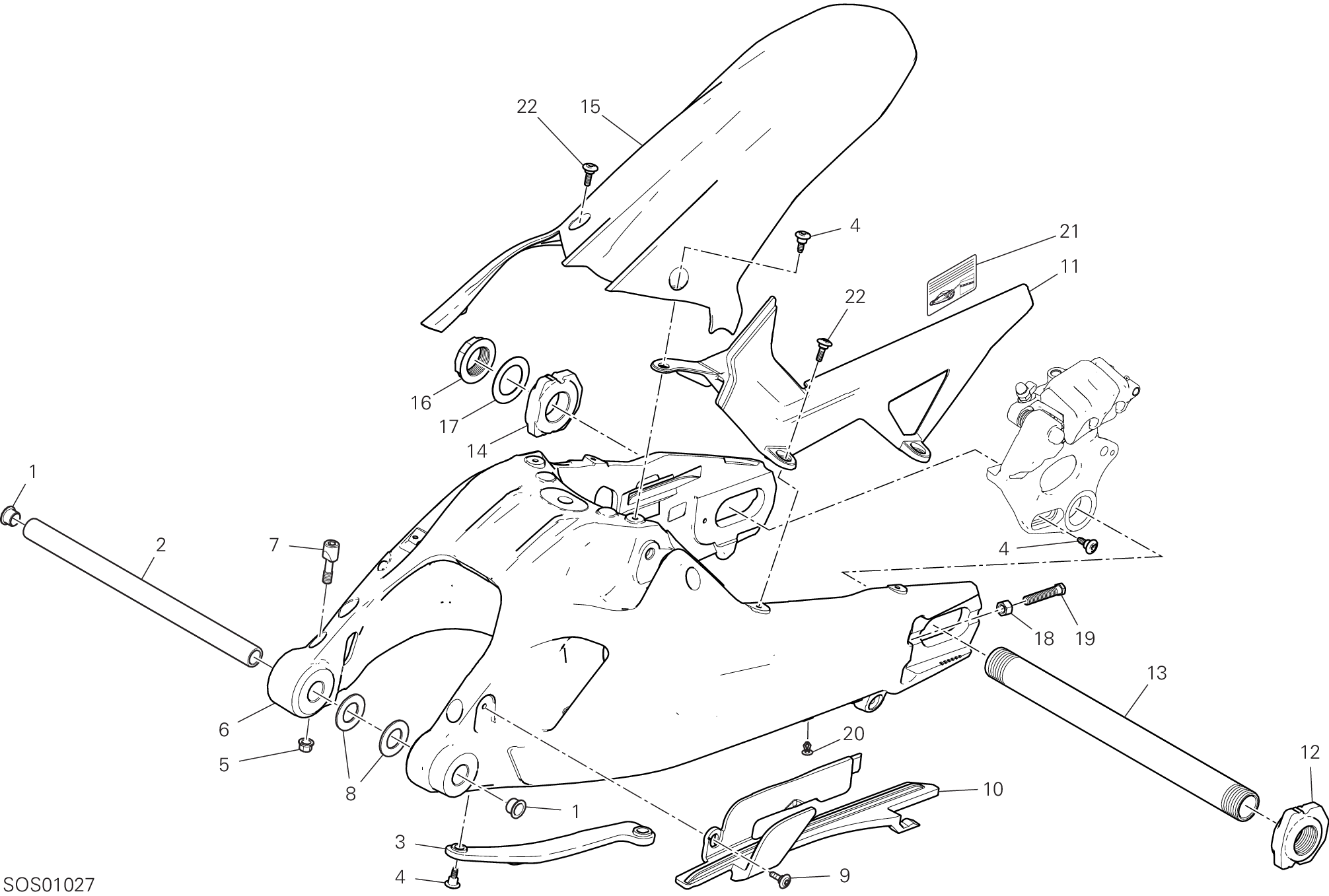 28A BRAS OSCILLANT POUR MULTISTRADA V2 2024