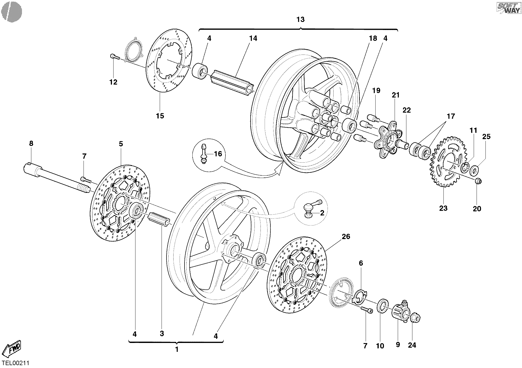 038 ROUES POUR SPORT TOURING ST4 S ABS 2003