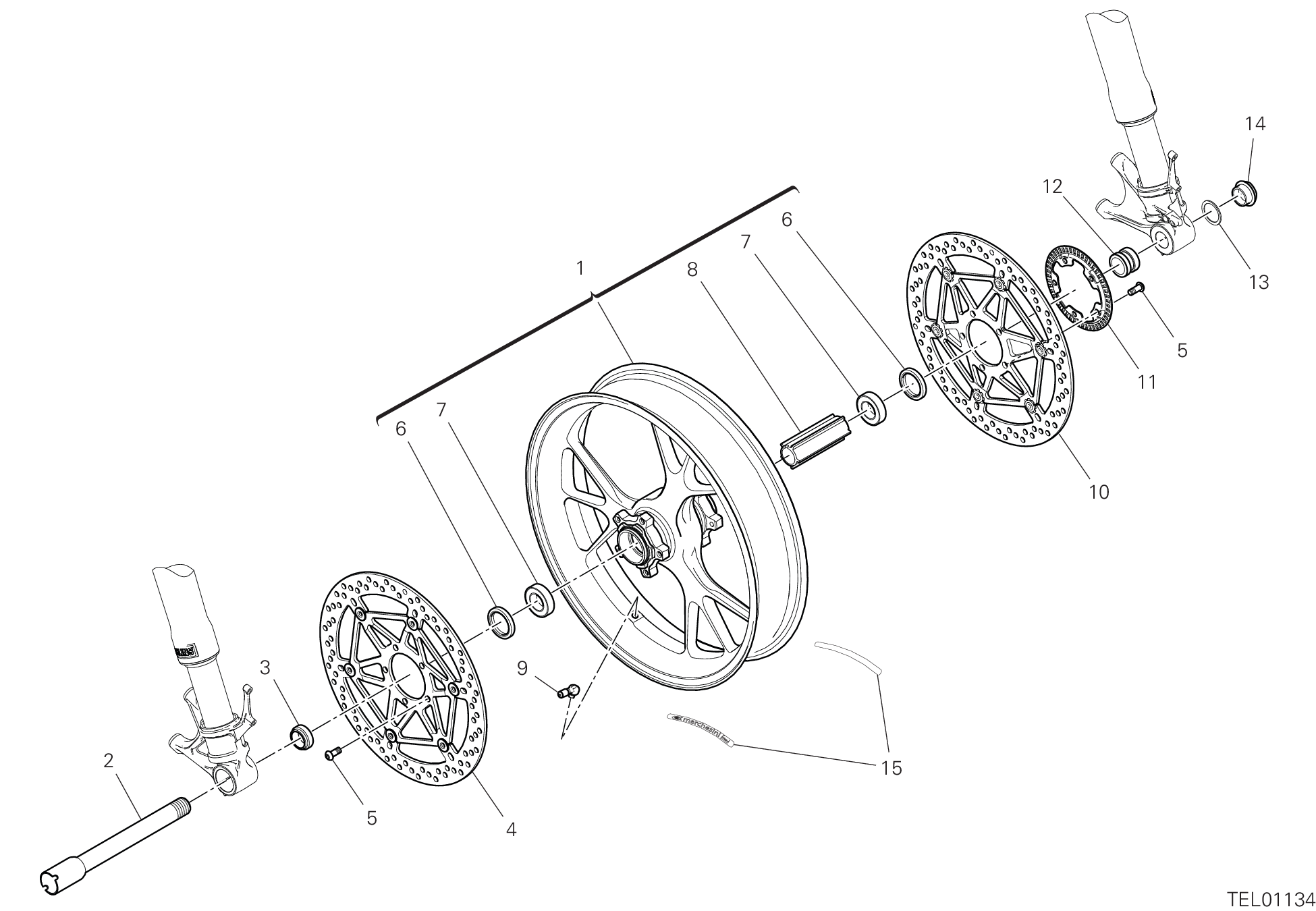 28A ROUE AVANT POUR SUPERBIKE PANIGALE V4 S 2018