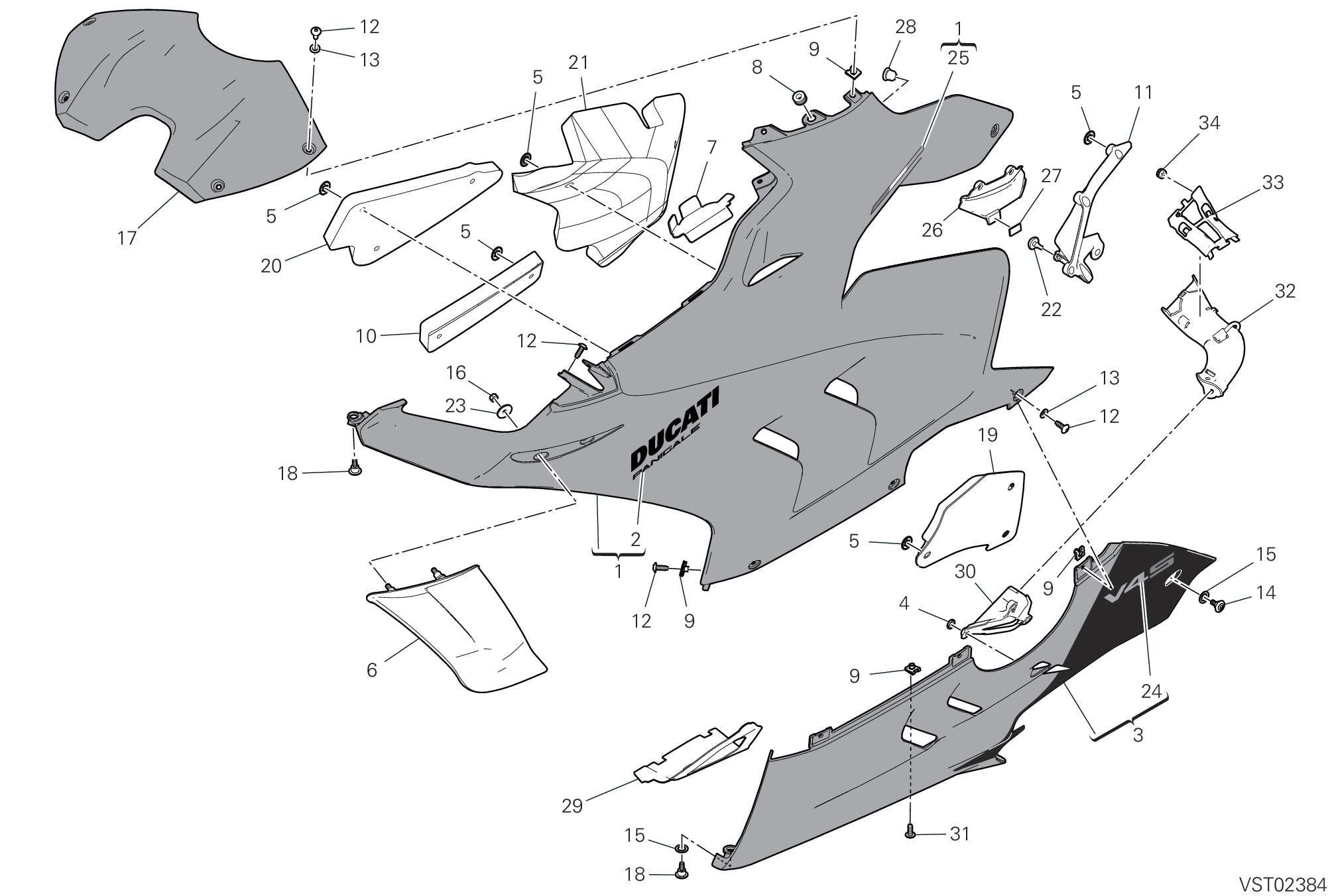 37C CARENE GAUCHE POUR SUPERBIKE PANIGALE V4 S 2022