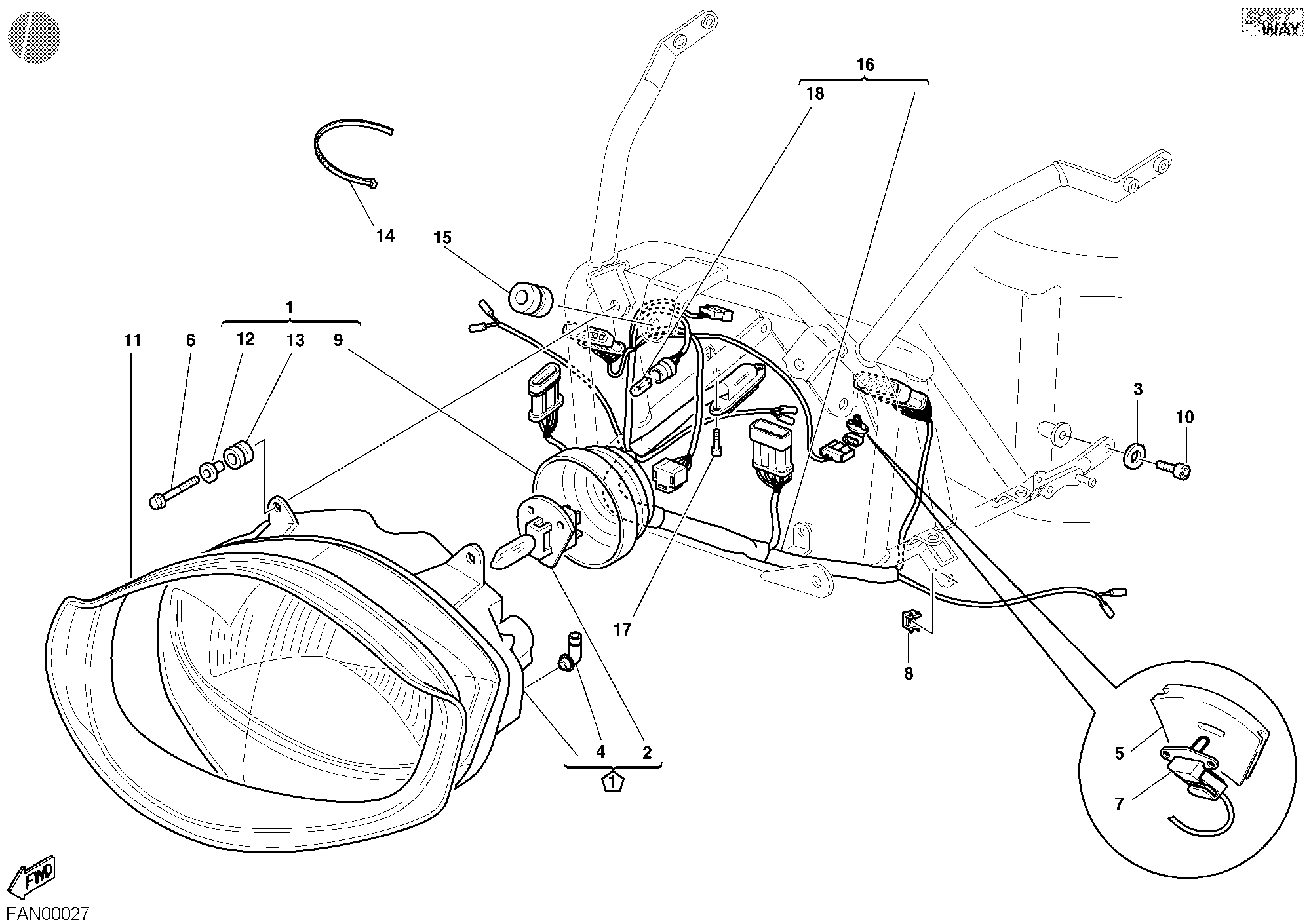 022 FEU AVANT POUR SUPERSPORT 900 S 2002