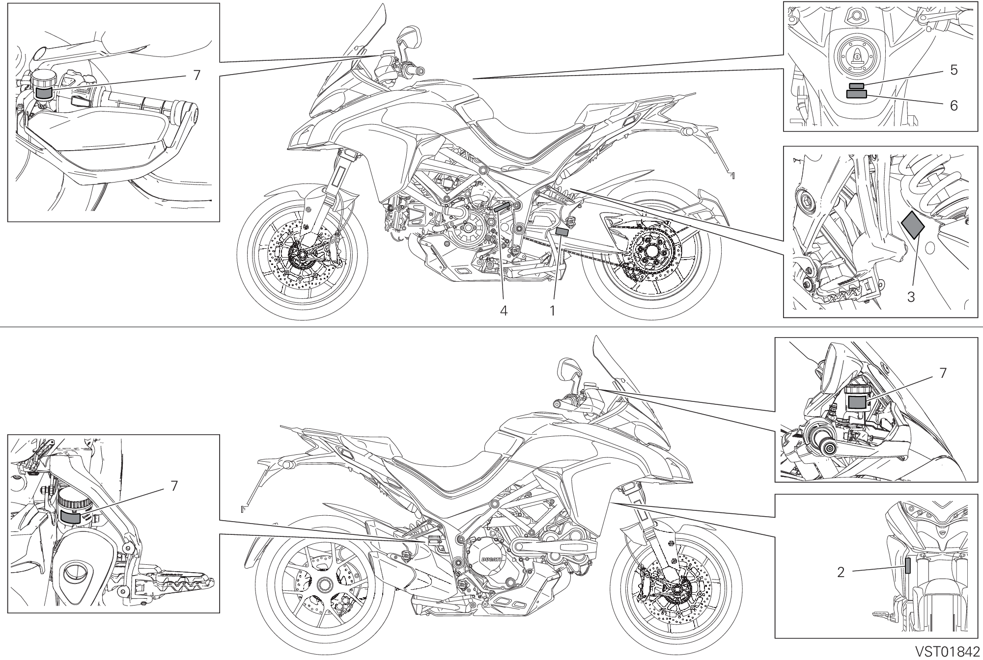 037 ETIQUETTE POUR MULTISTRADA 1260 S ABS 2020
