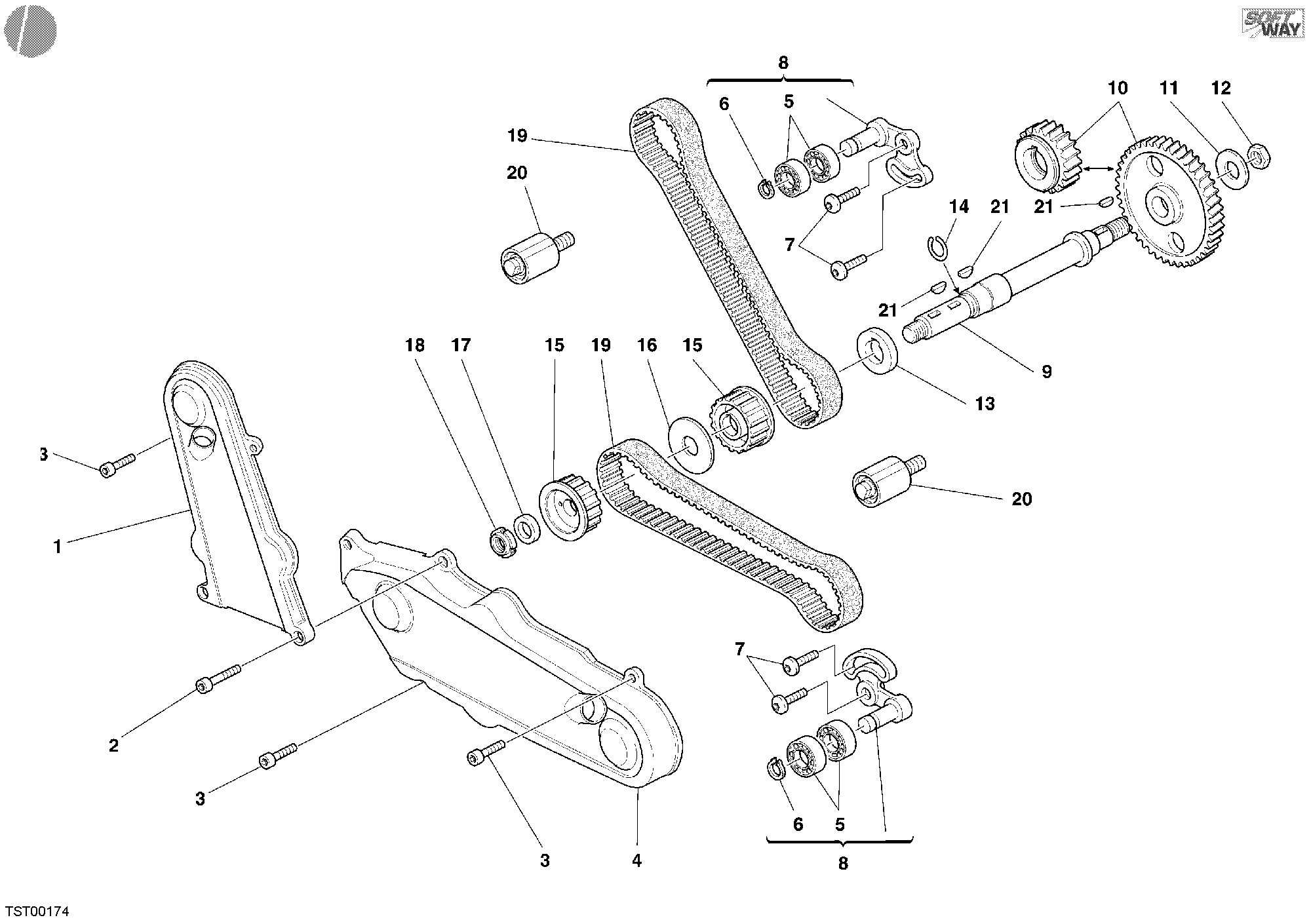 008 COURROIE DISTRIBUTION POUR SUPERSPORT 1000 SS 2006