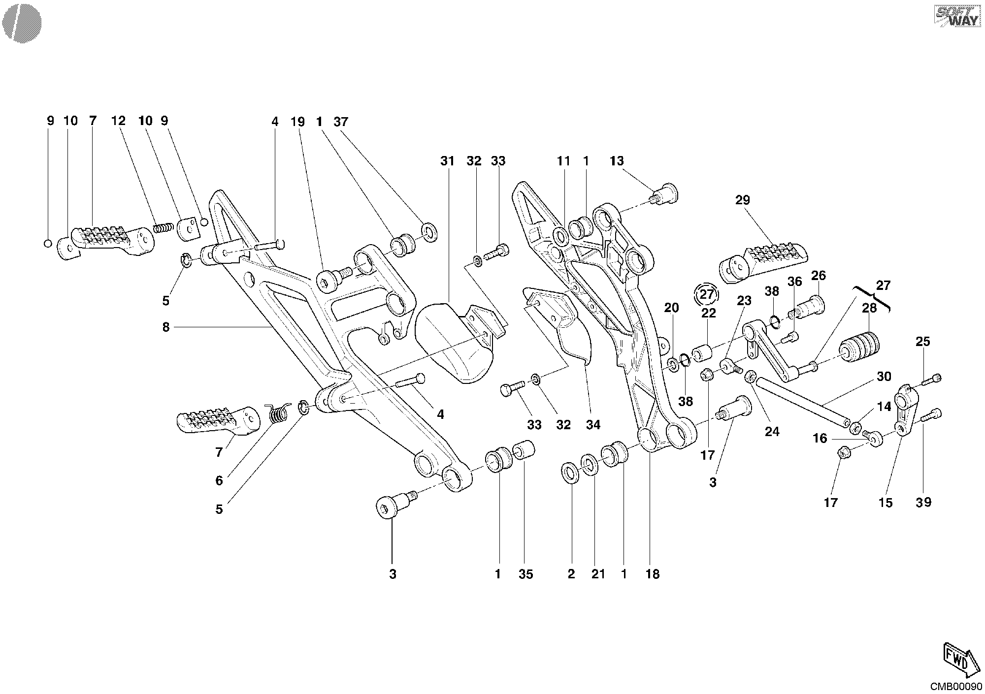 31A REPOSE PIEDS USA POUR MONSTER 620 2004
