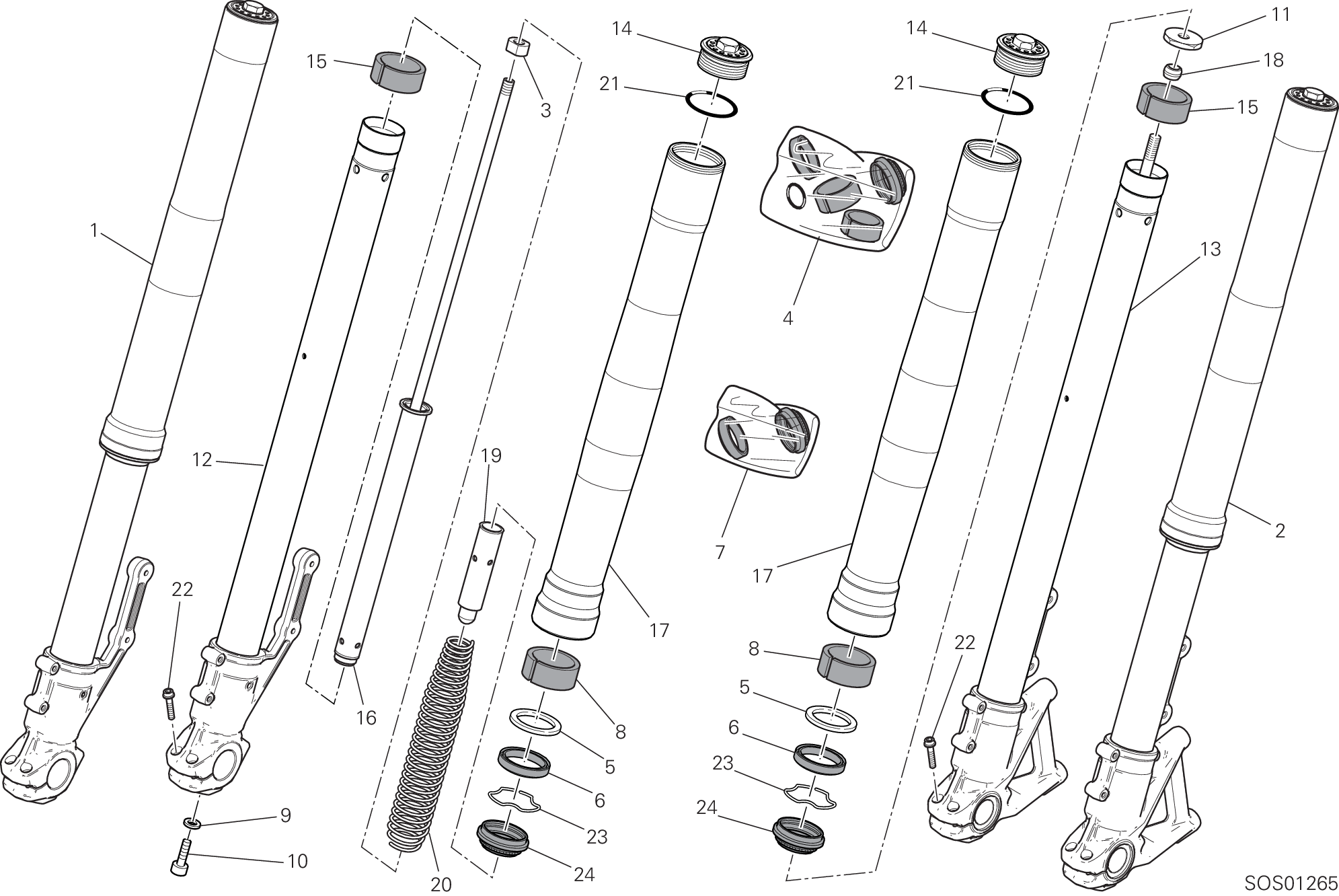 21A FOURCHE AVANT POUR SCRAMBLER CLASSIC 2015